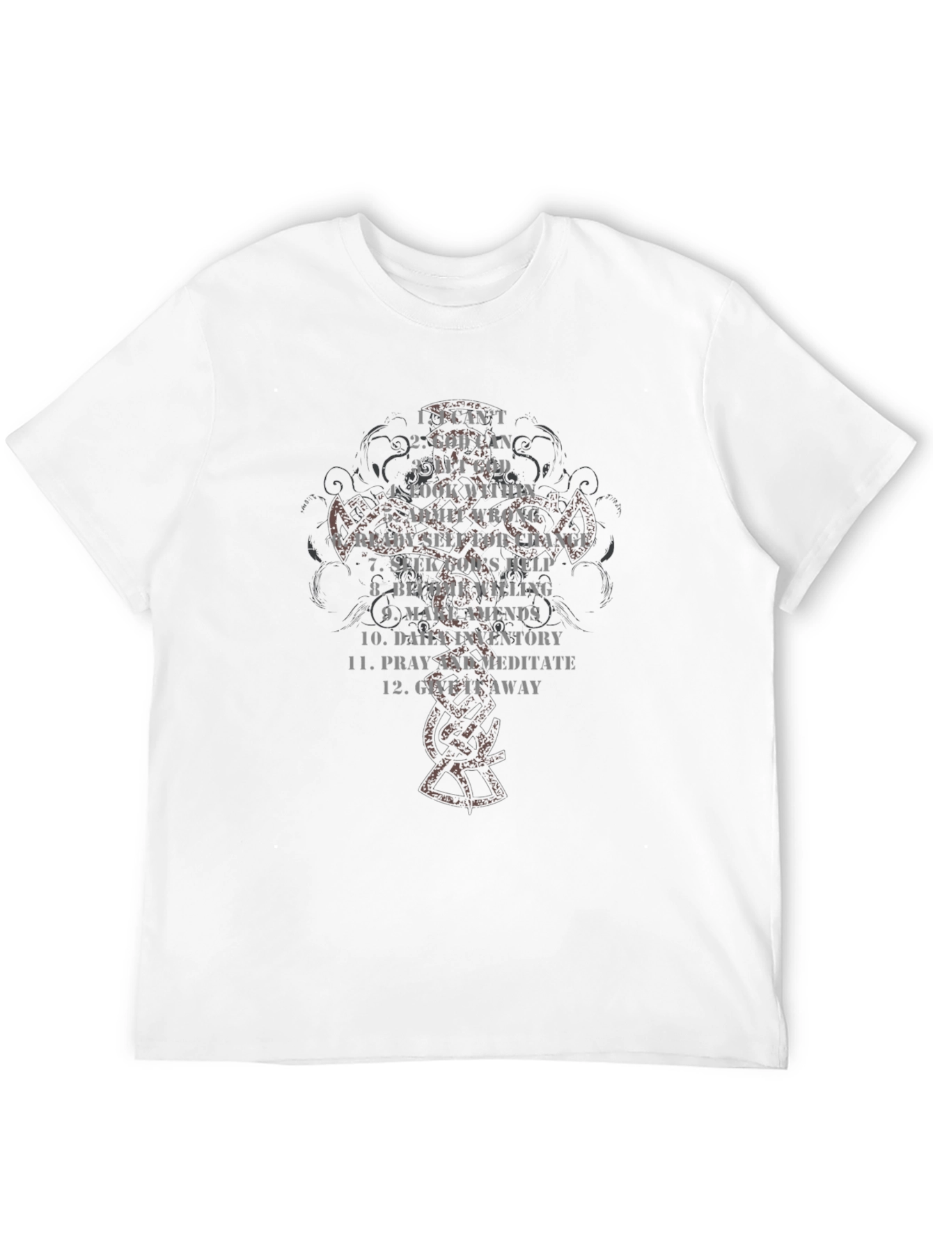12-Step Program Black Graphic T-Shirt