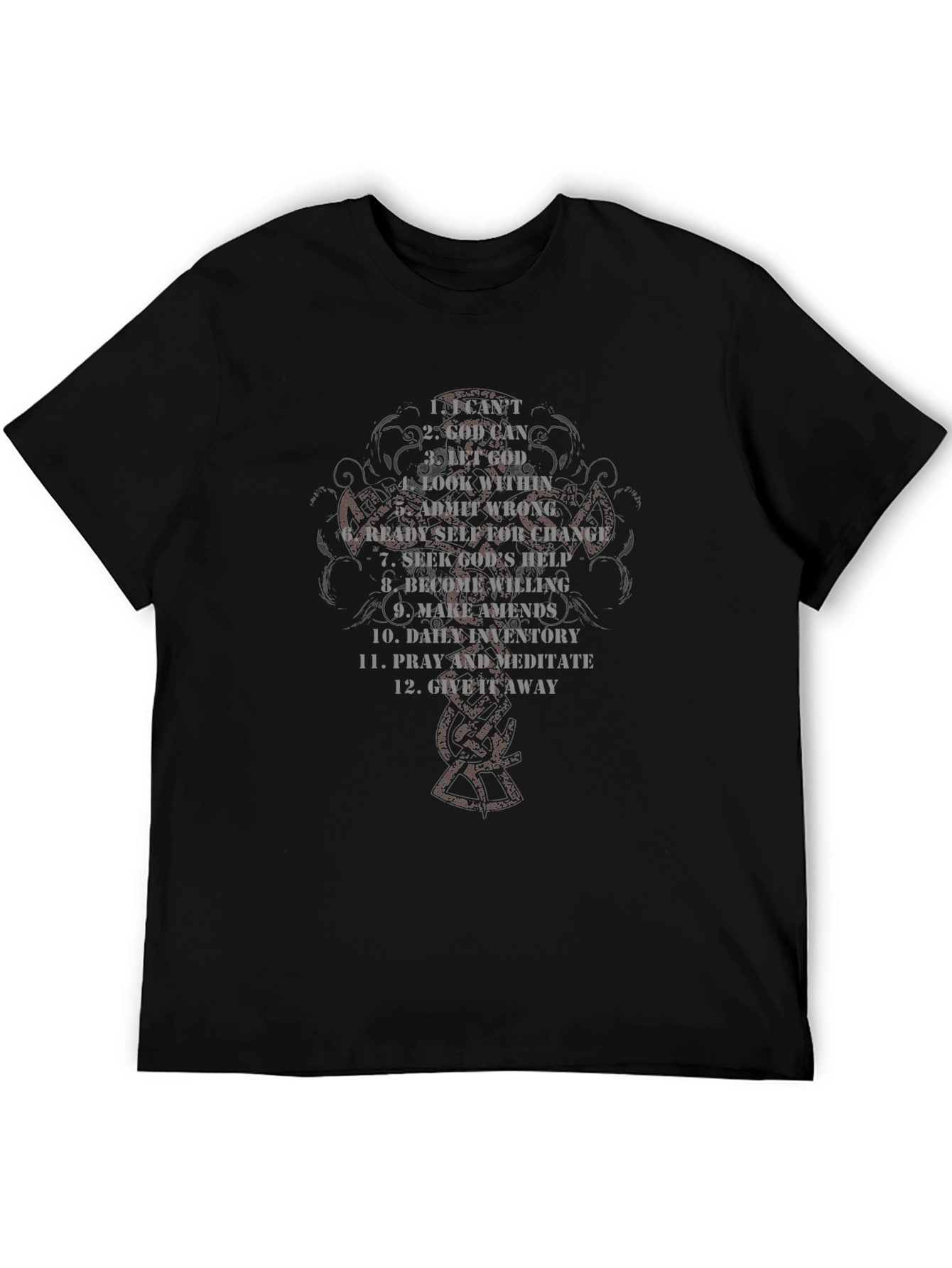 12-Step Program Black Graphic T-Shirt