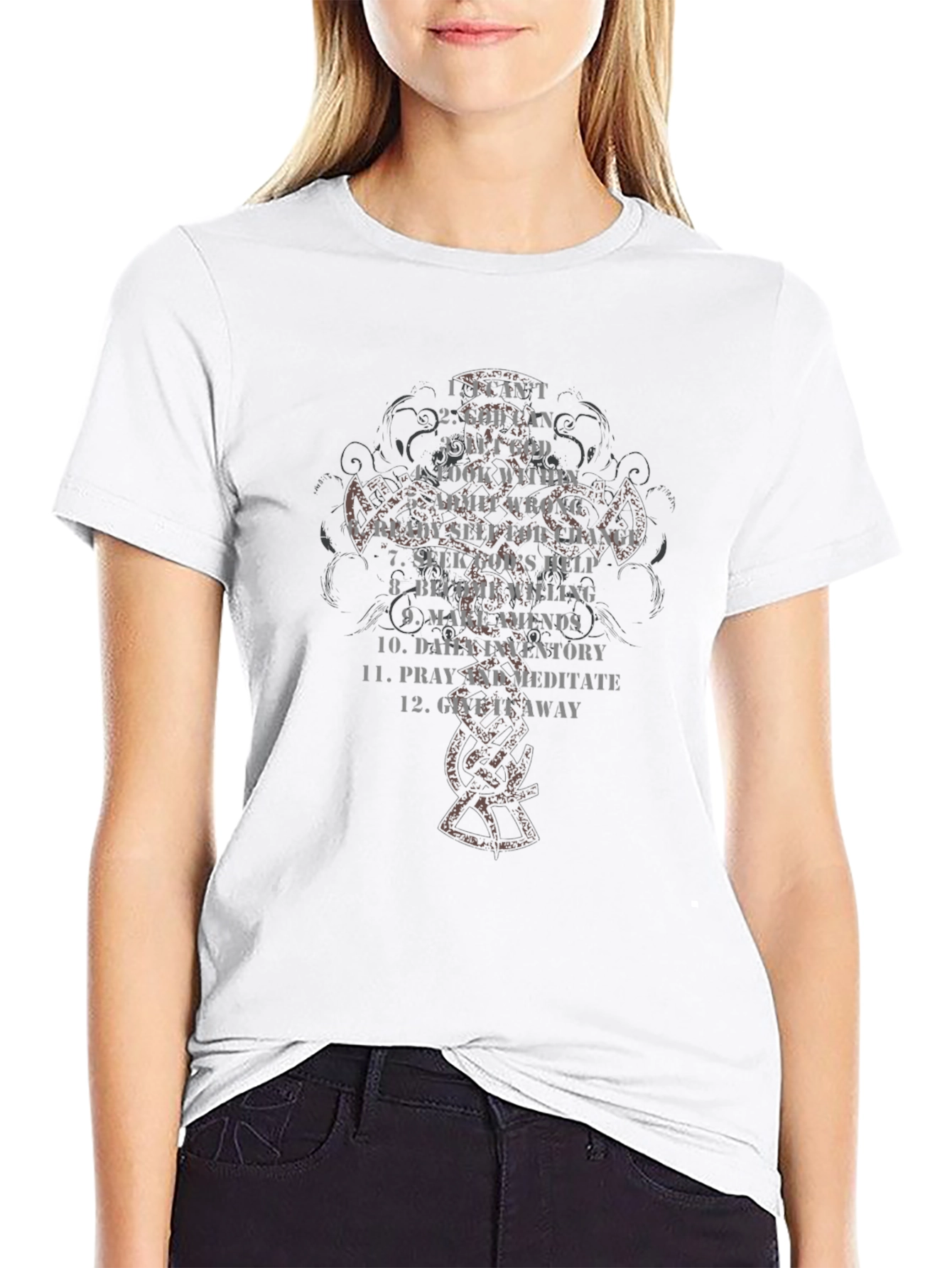 12-Step Program Black Graphic T-Shirt