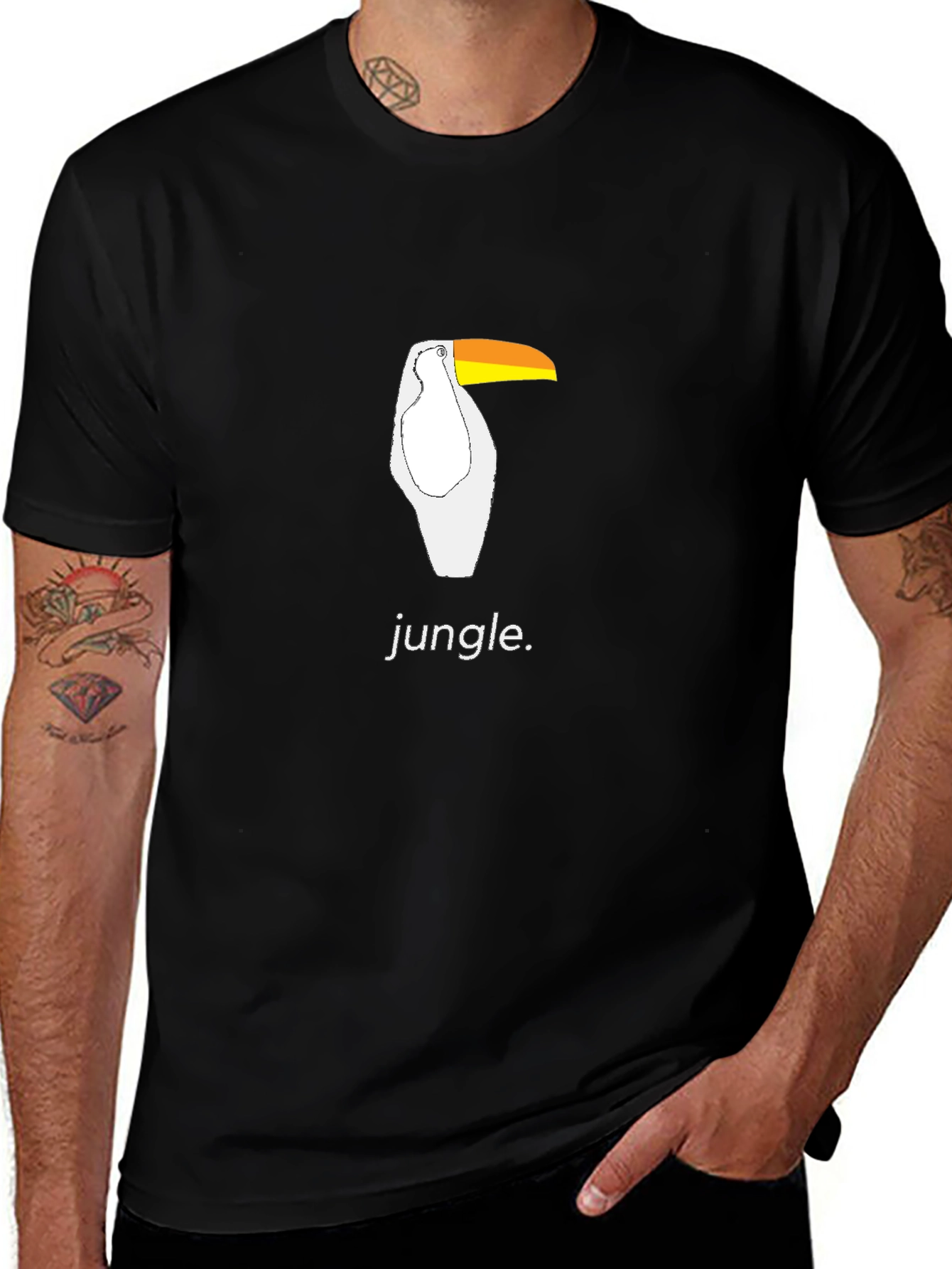 Jungle Toucan Black Graphic Tee