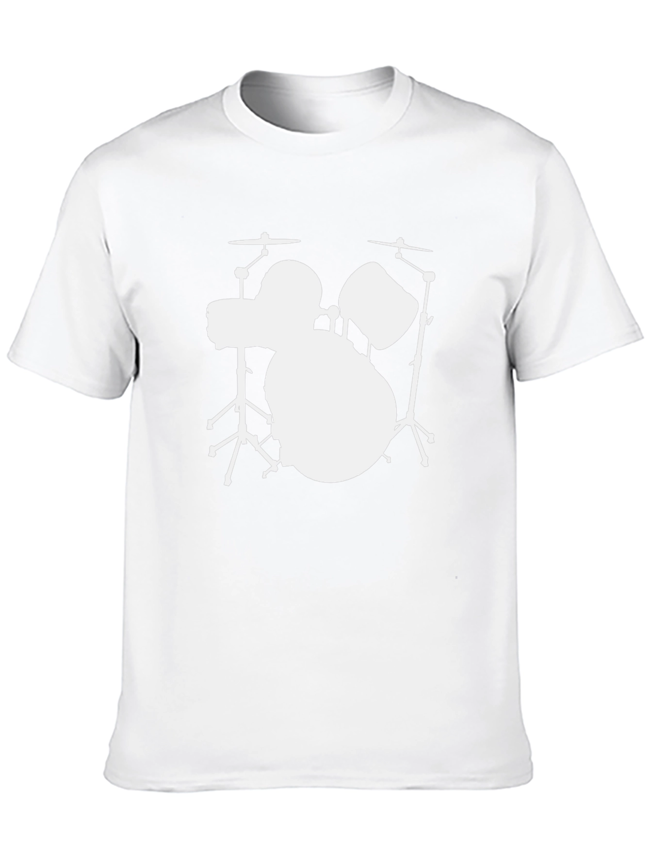 Drum Set Graphic Tee - Black Cotton Shirt