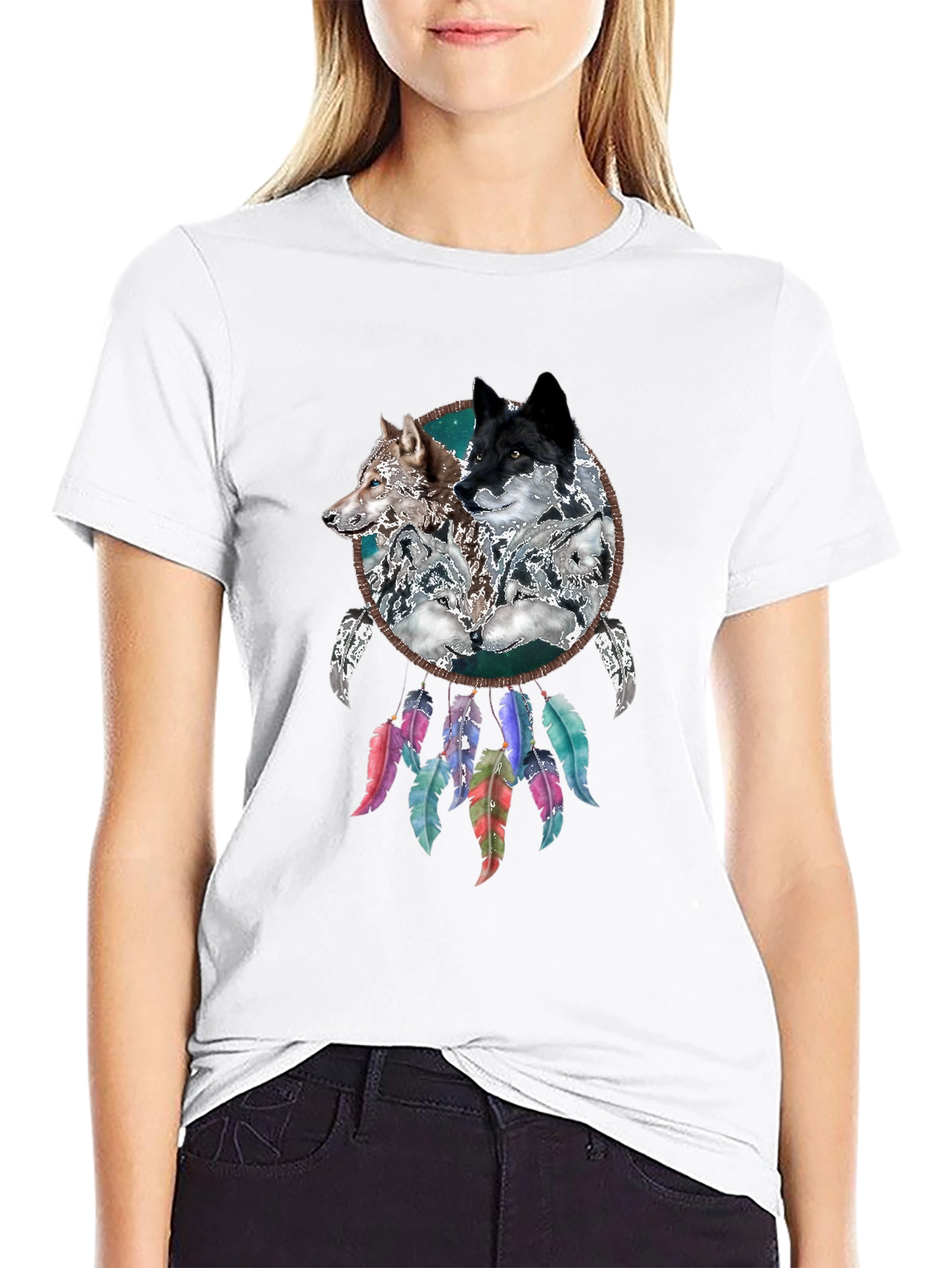 Wolf Dreamcatcher Graphic Tee