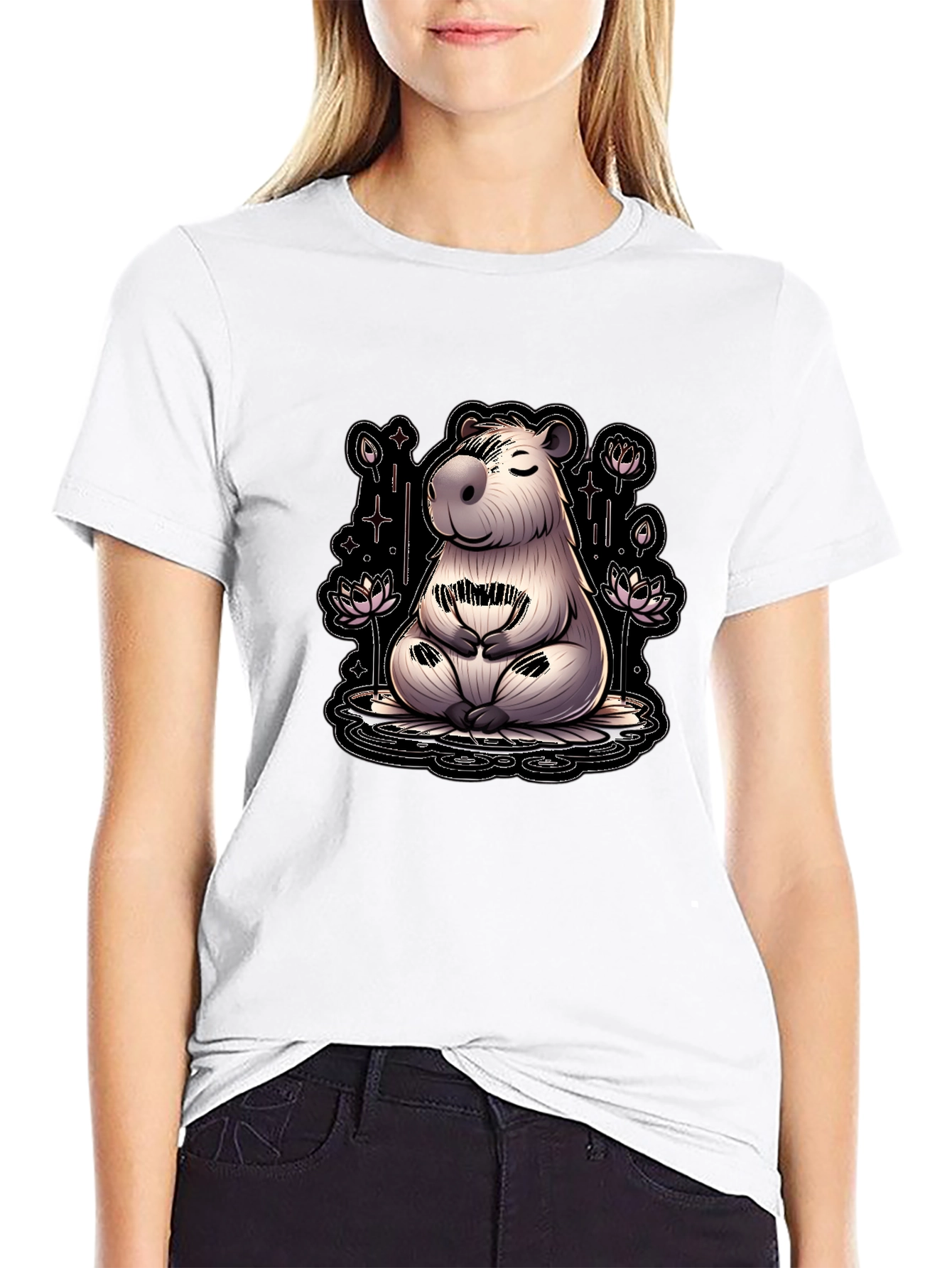 Meditating Capybara T-Shirt - Relaxed Fit