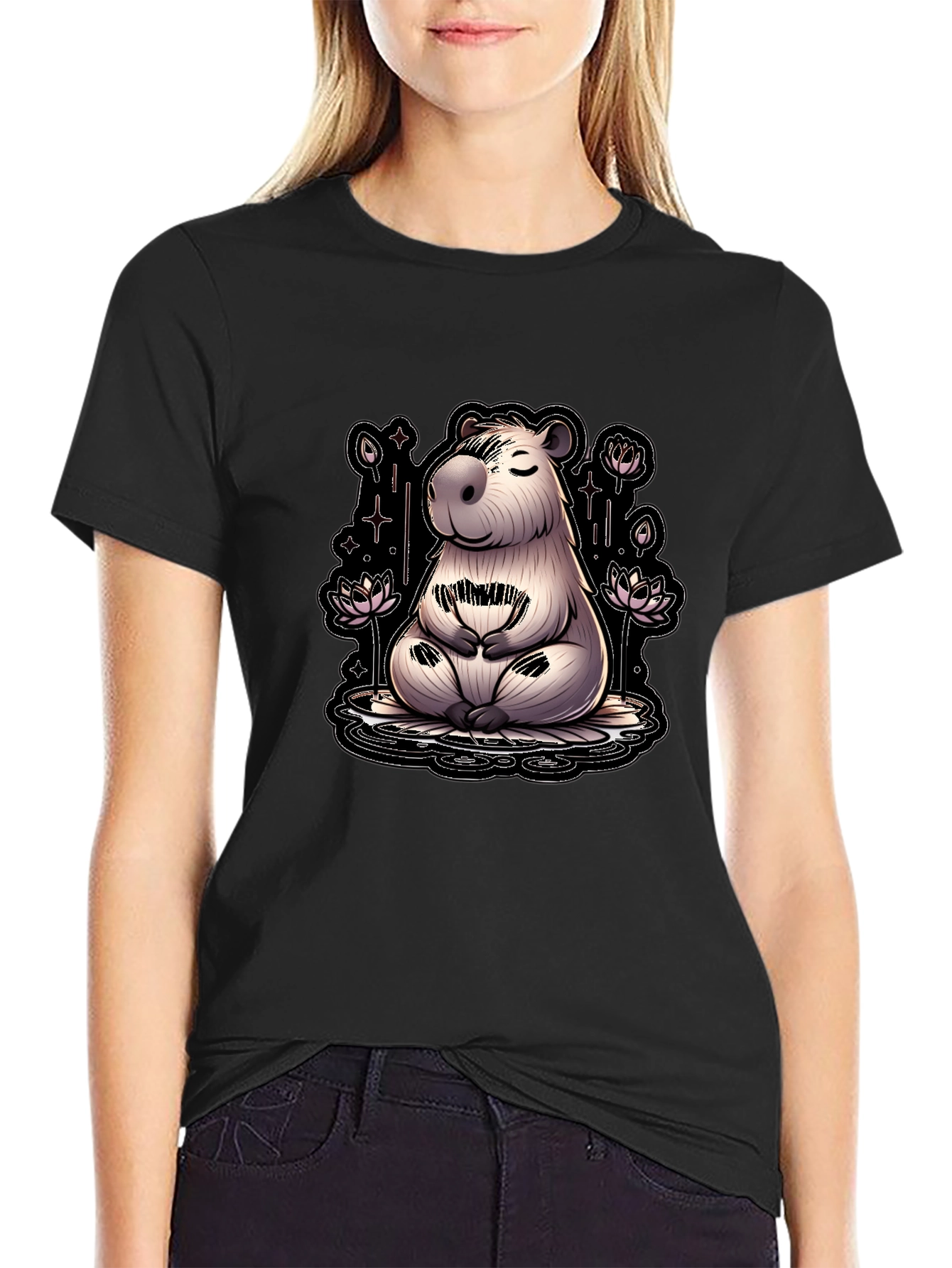 Meditating Capybara T-Shirt - Relaxed Fit