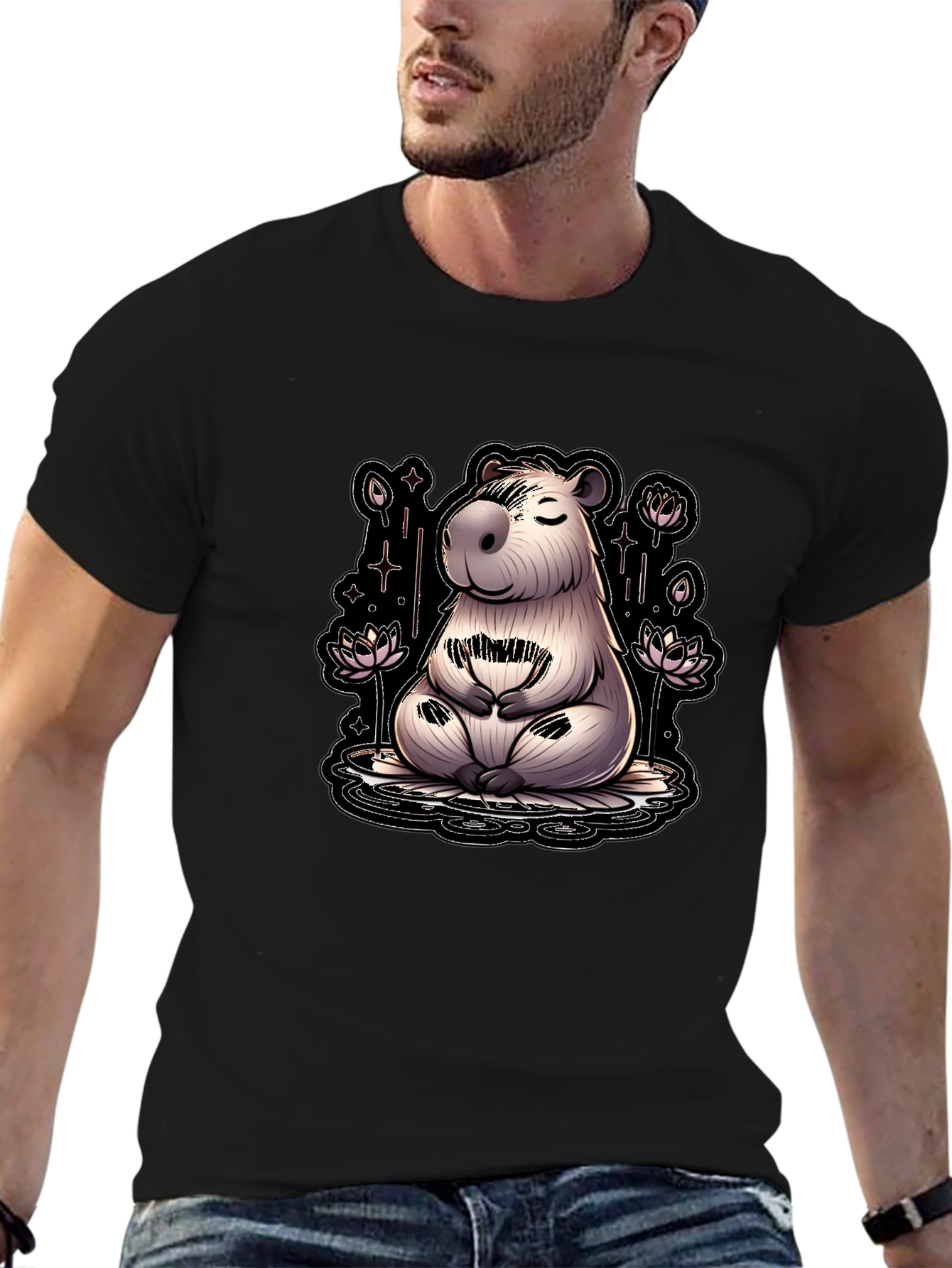 Meditating Capybara T-Shirt - Relaxed Fit