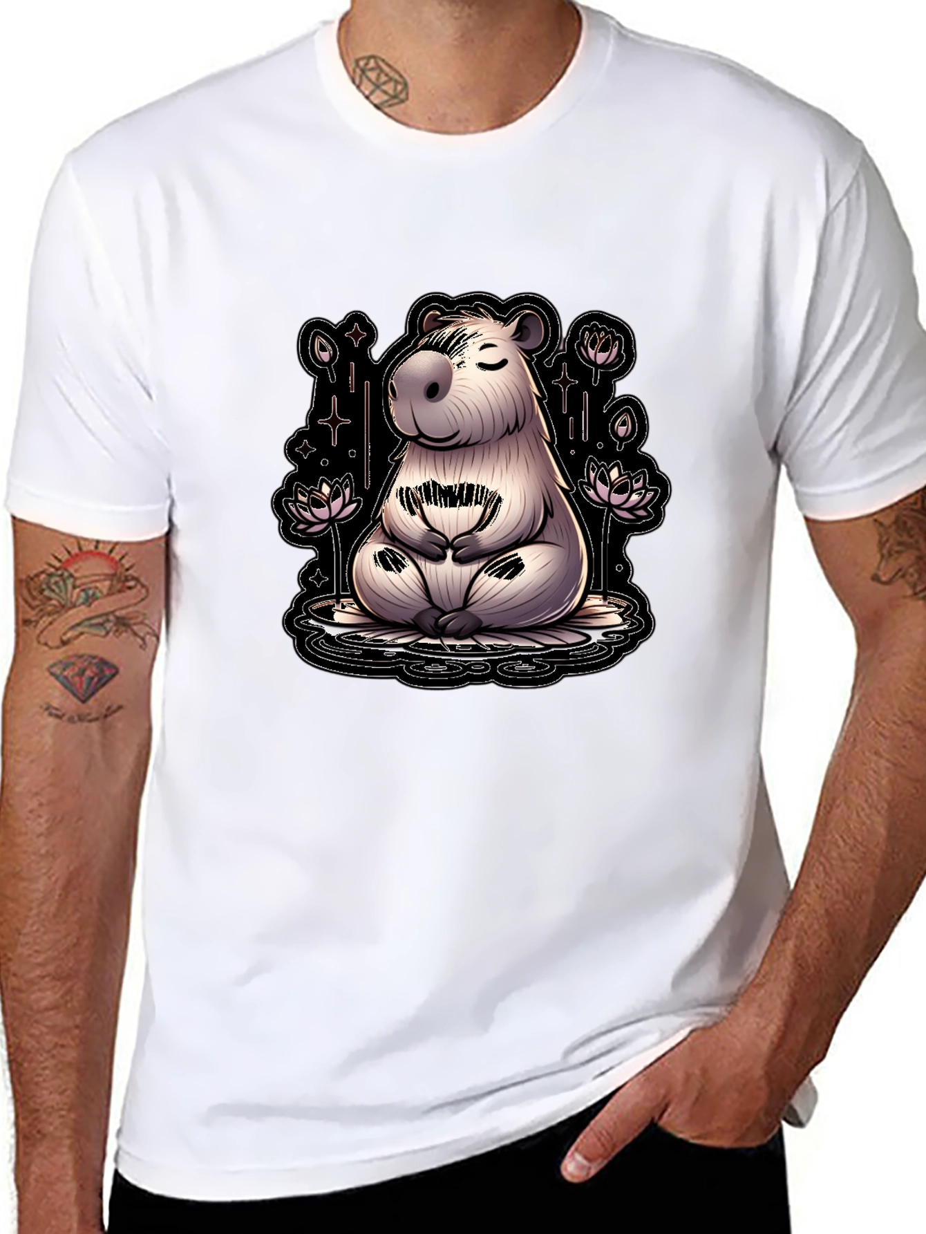Meditating Capybara T-Shirt - Relaxed Fit