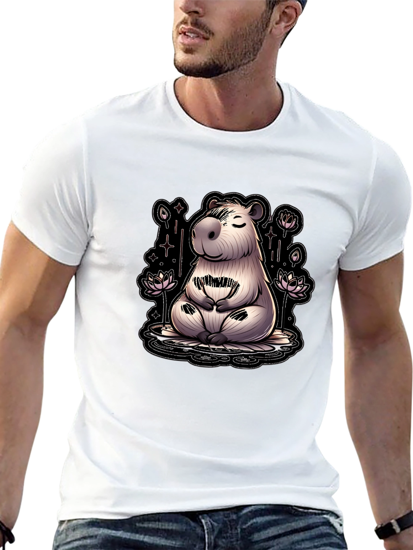 Meditating Capybara T-Shirt - Relaxed Fit