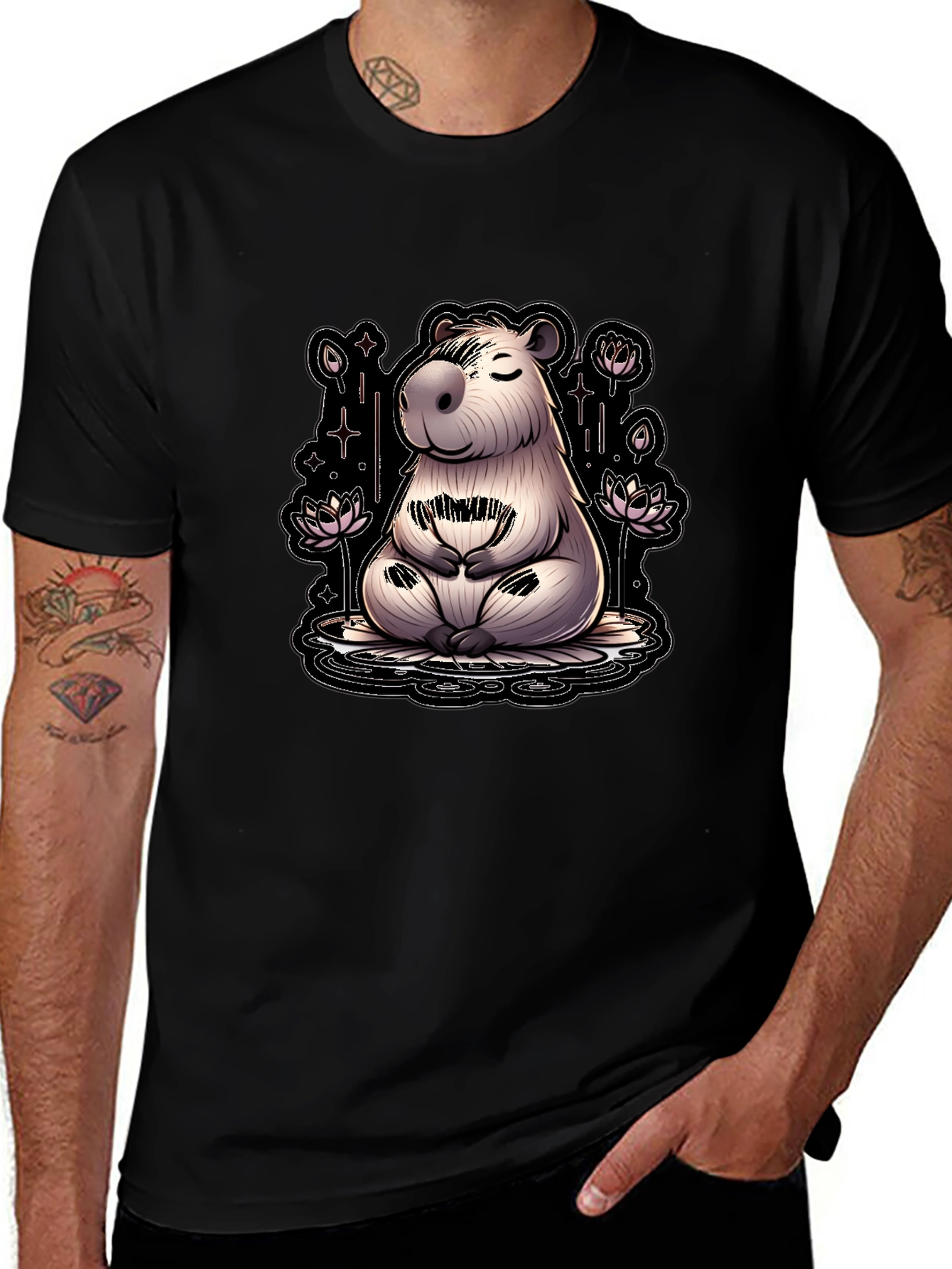 Meditating Capybara T-Shirt - Relaxed Fit