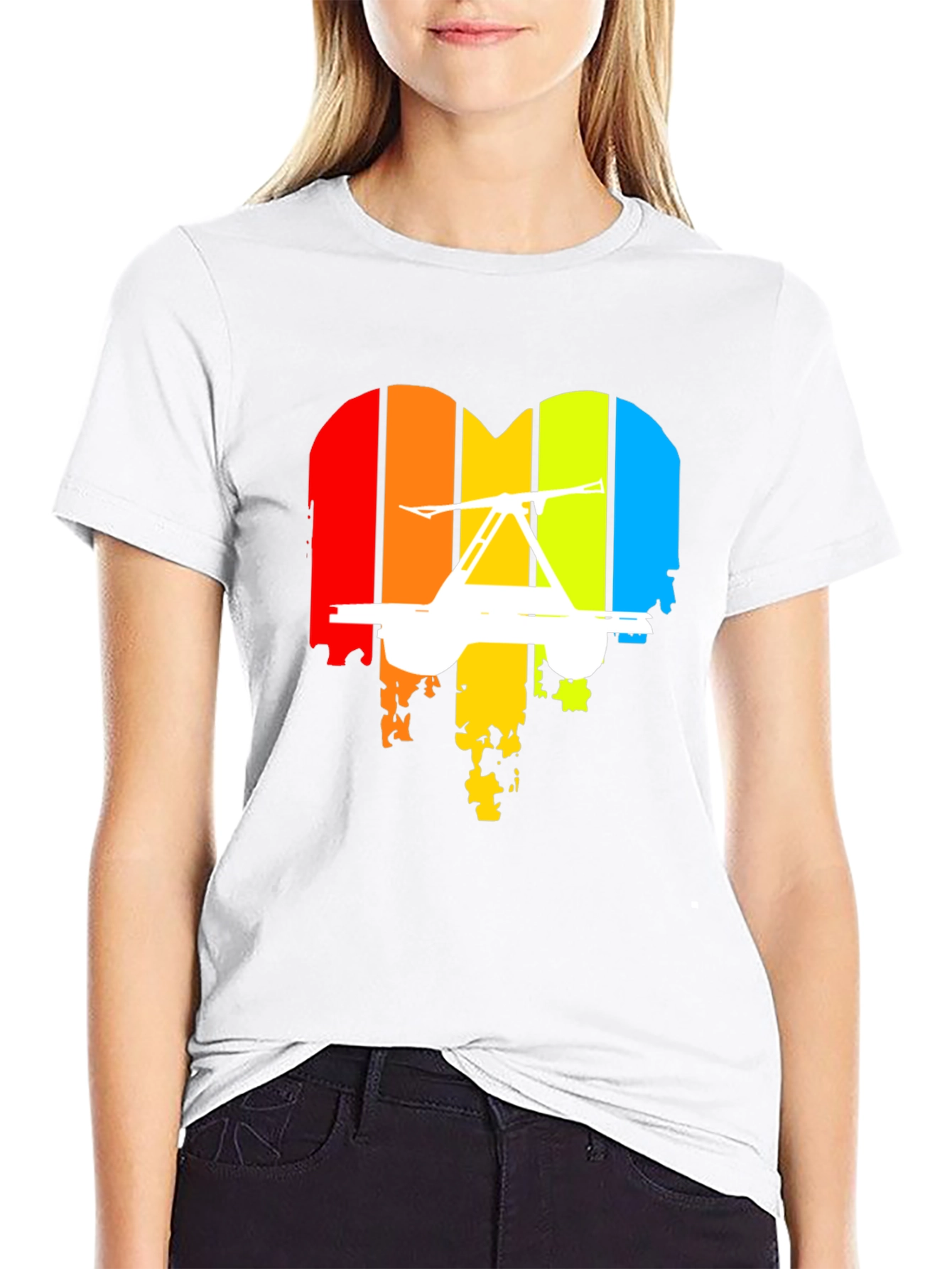 Retro Rainbow Heart Kite T-Shirt