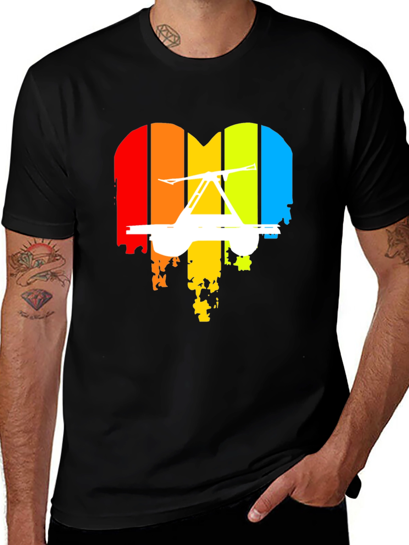 Retro Rainbow Heart Kite T-Shirt