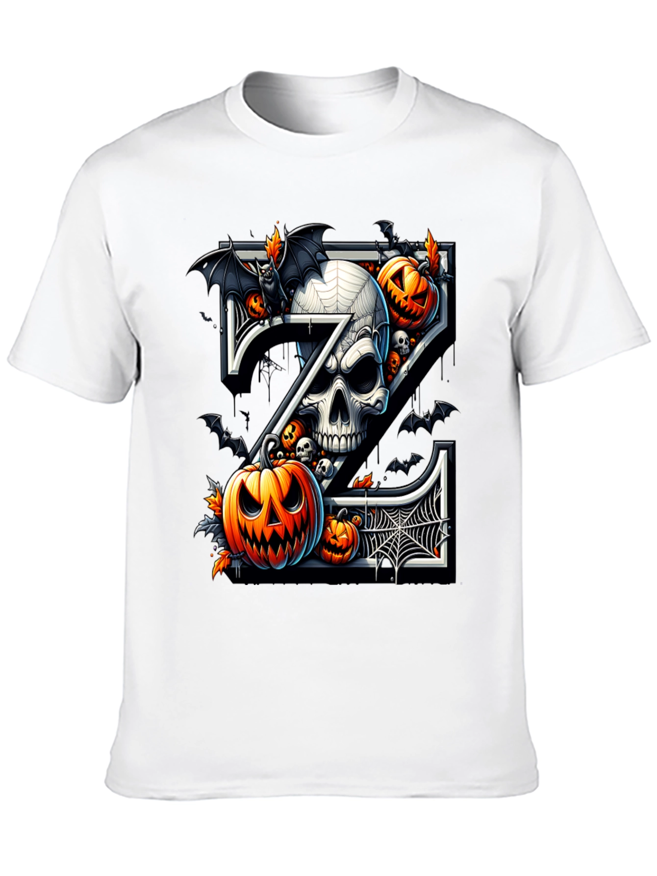 Halloween Skull and Pumpkin Tee