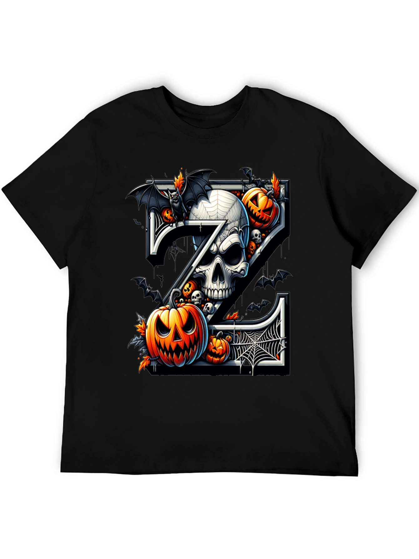 Halloween Skull and Pumpkin Tee