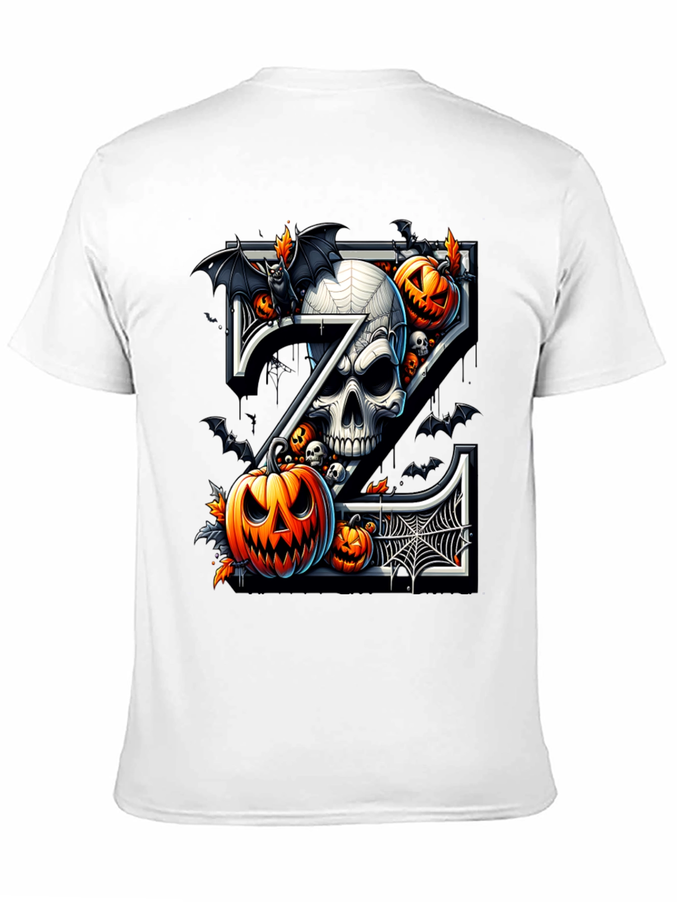 Halloween Skull and Pumpkin Tee