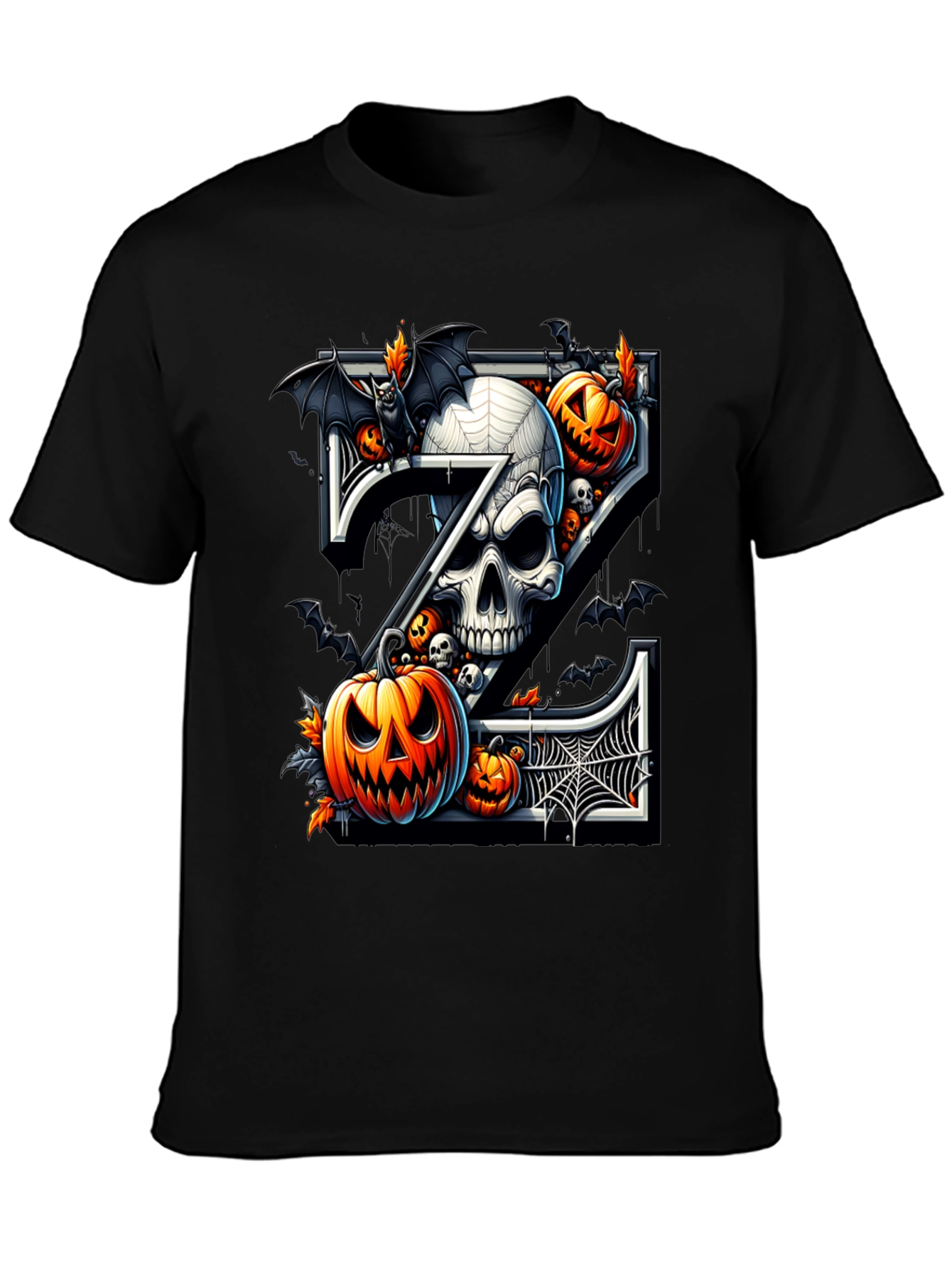 Halloween Skull and Pumpkin Tee