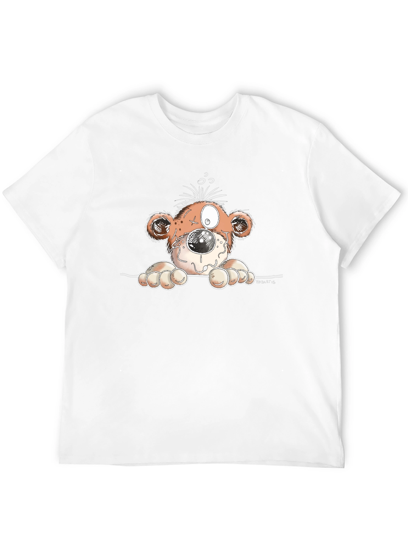 Cartoon Monster Graphic Tee - Black Cotton