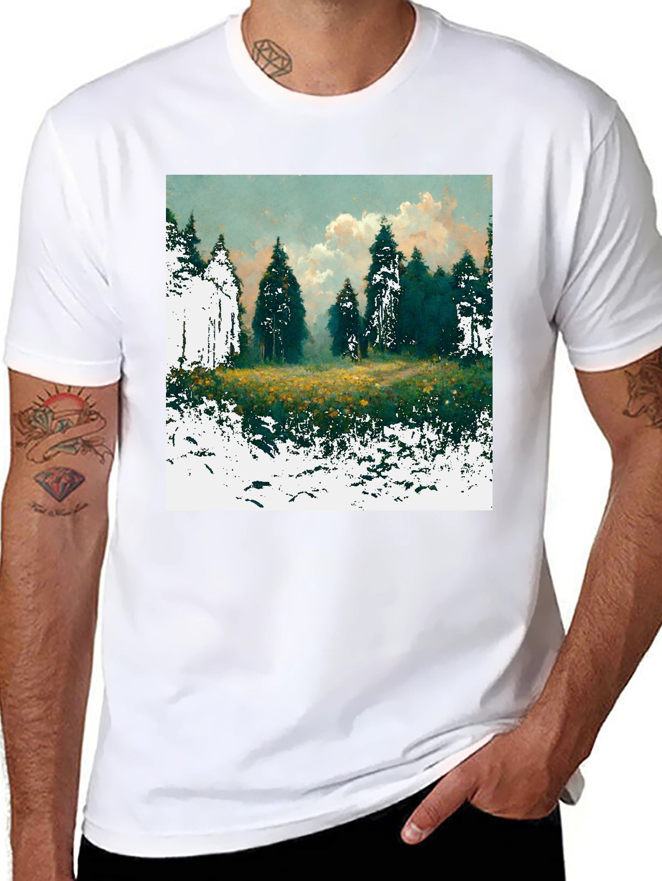 Forest Glade Graphic Tee - Nature Inspired Design
