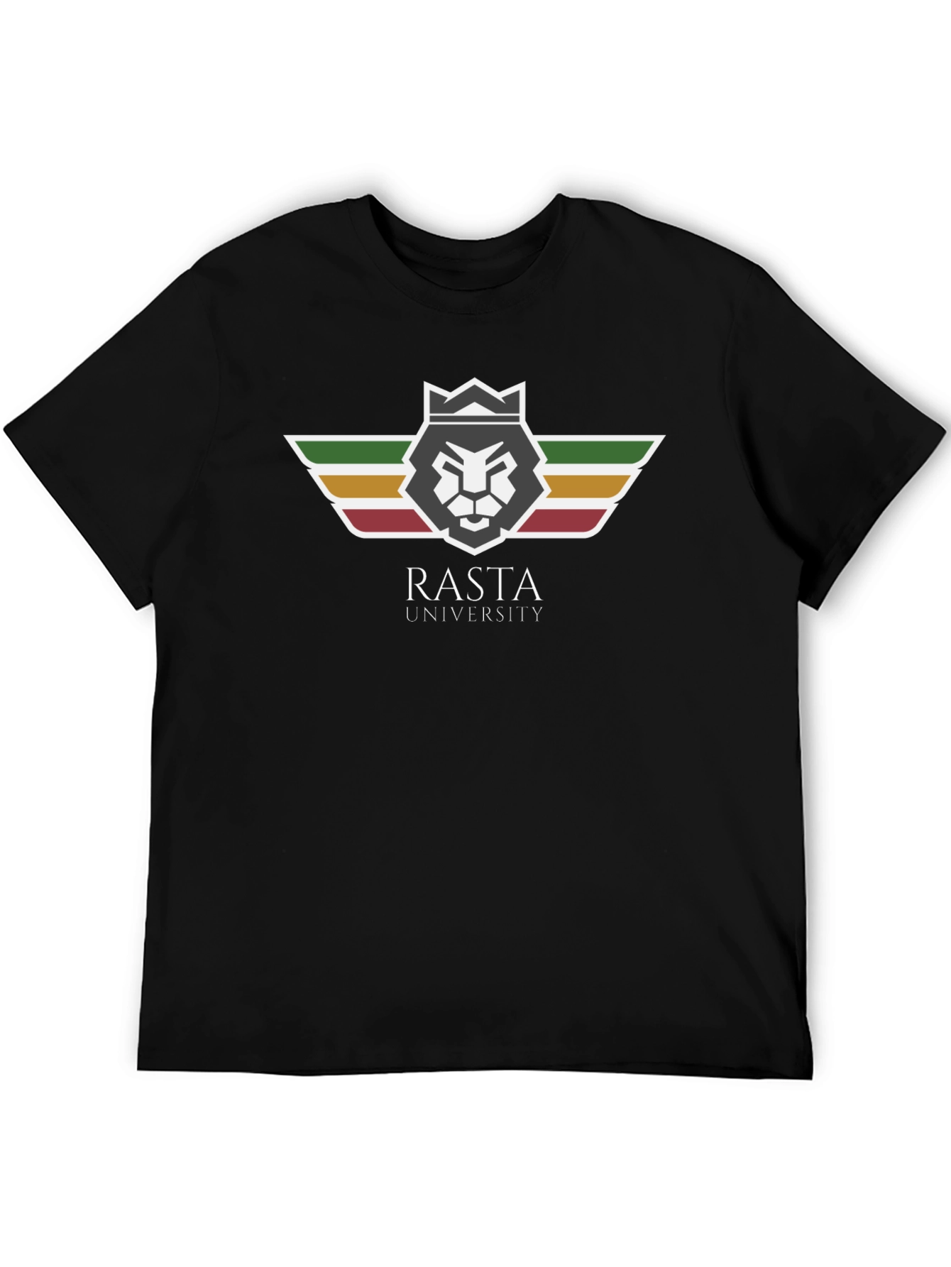 Rasta University Lion Graphic Tee - Black