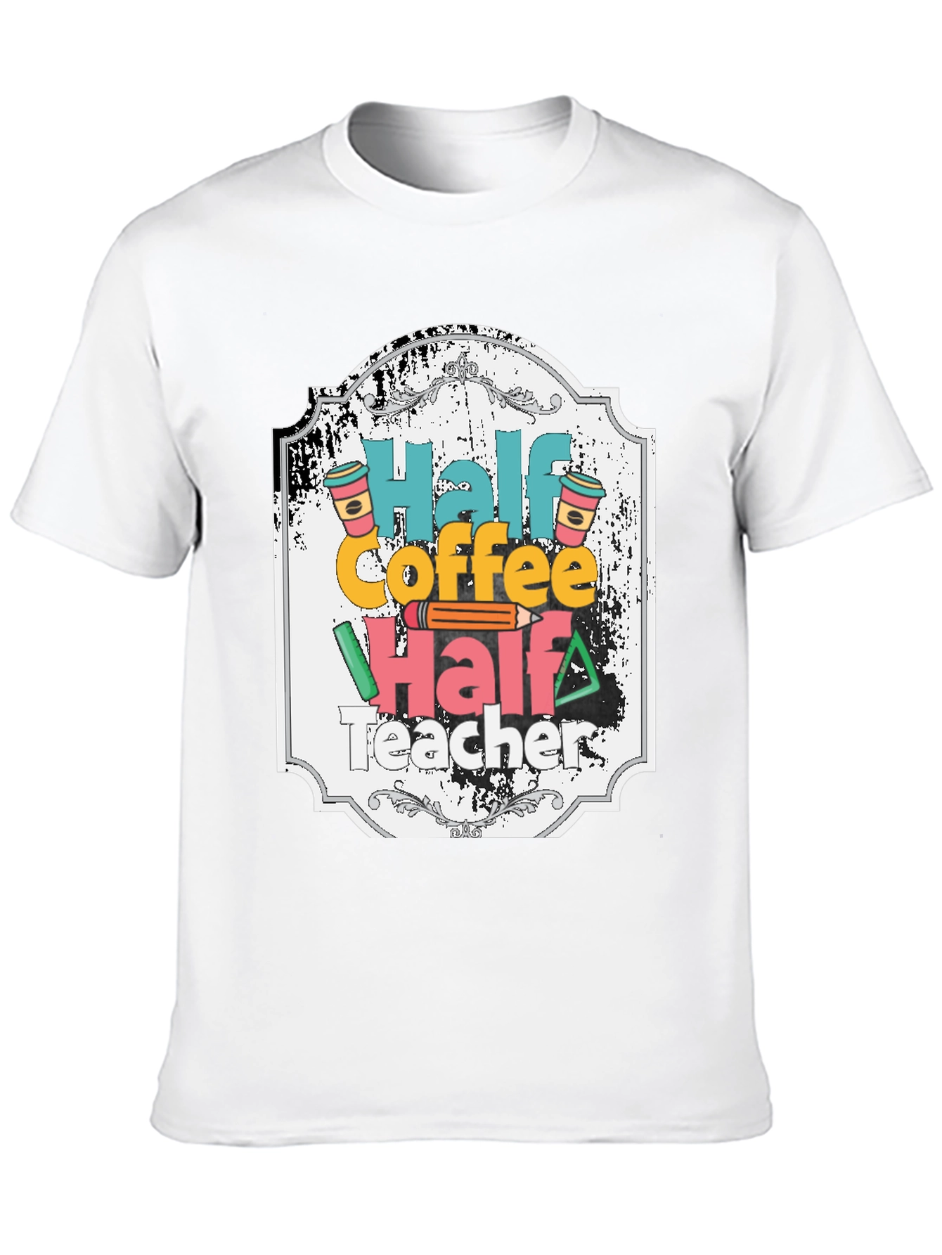 Half Coffee Half Teacher Graphic Tee