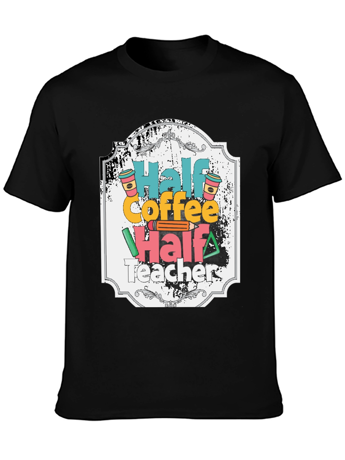 Half Coffee Half Teacher Graphic Tee