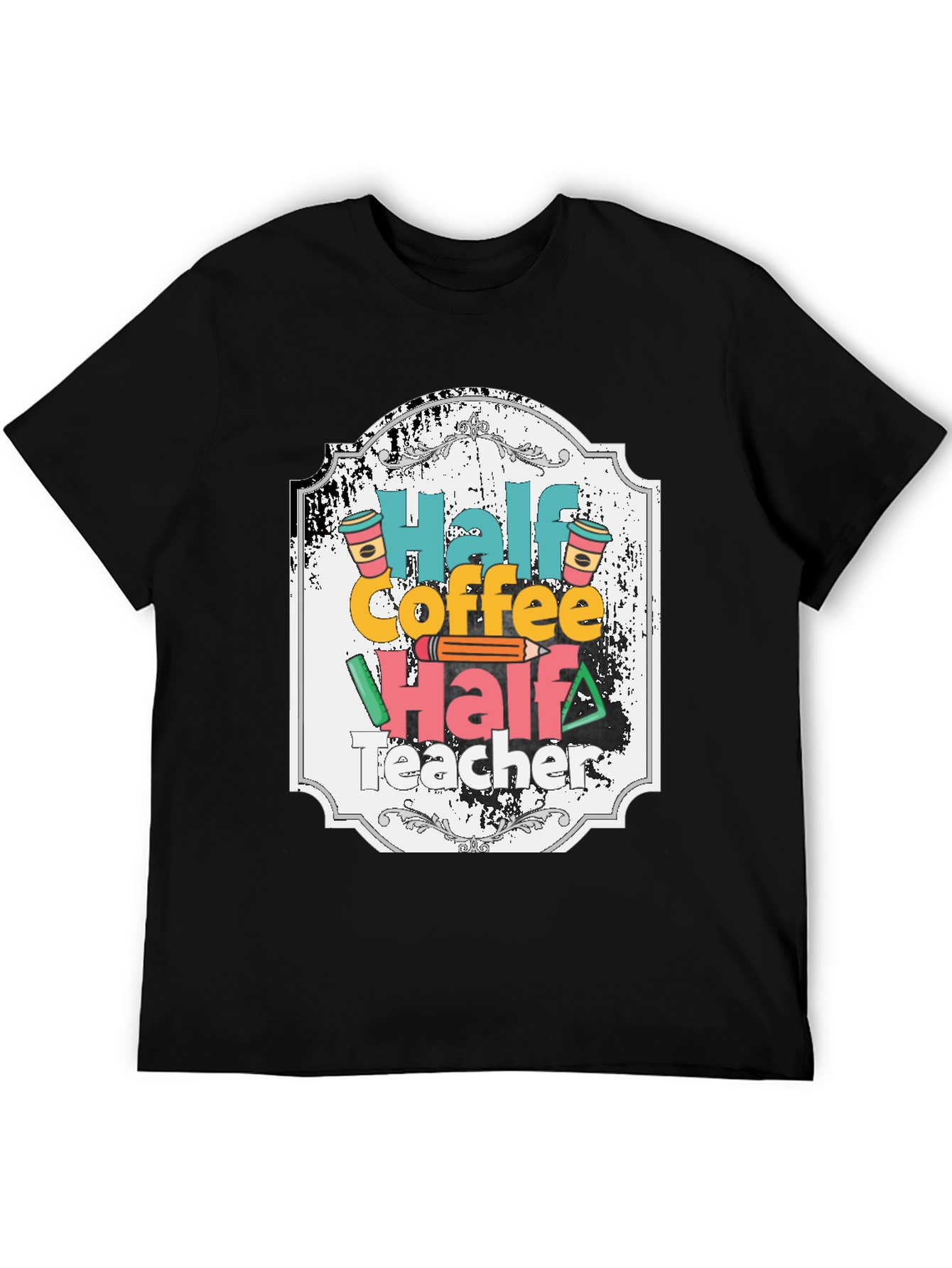 Half Coffee Half Teacher Graphic Tee