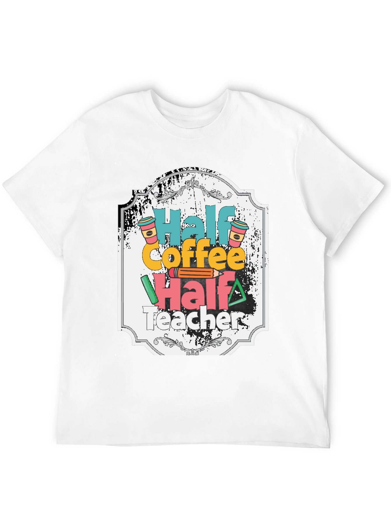 Half Coffee Half Teacher Graphic Tee