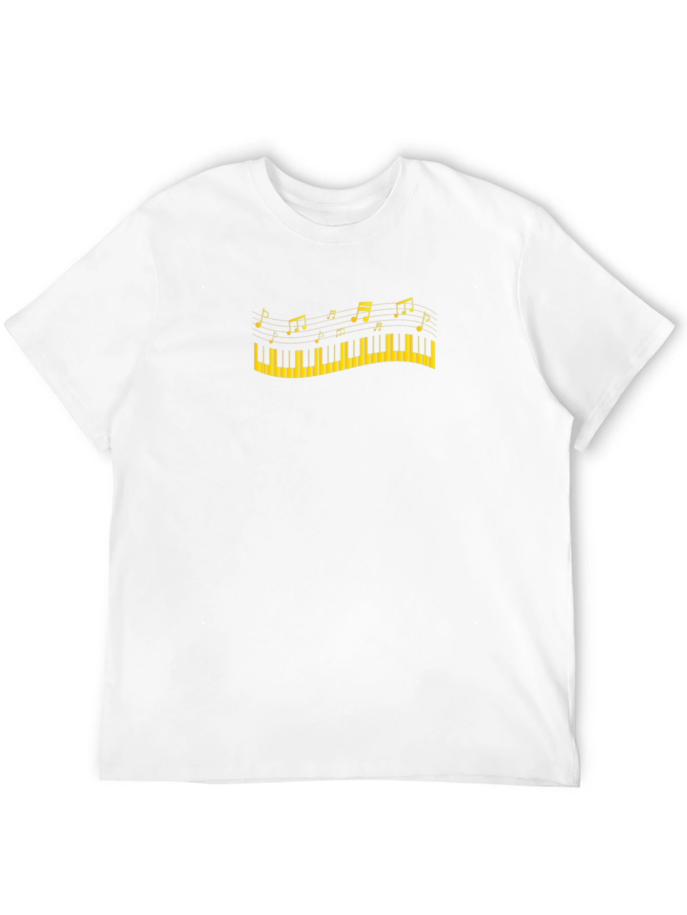 Piano Keys and Notes Graphic Black T-Shirt