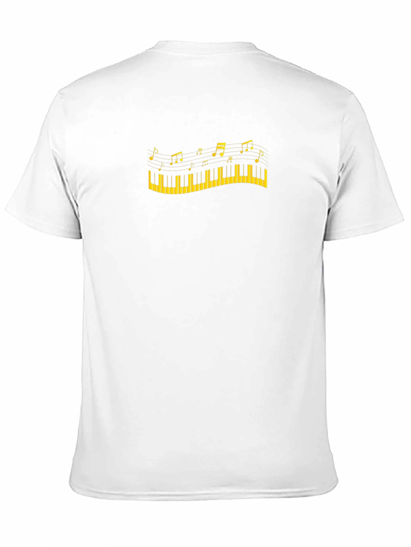 Piano Keys and Notes Graphic Black T-Shirt