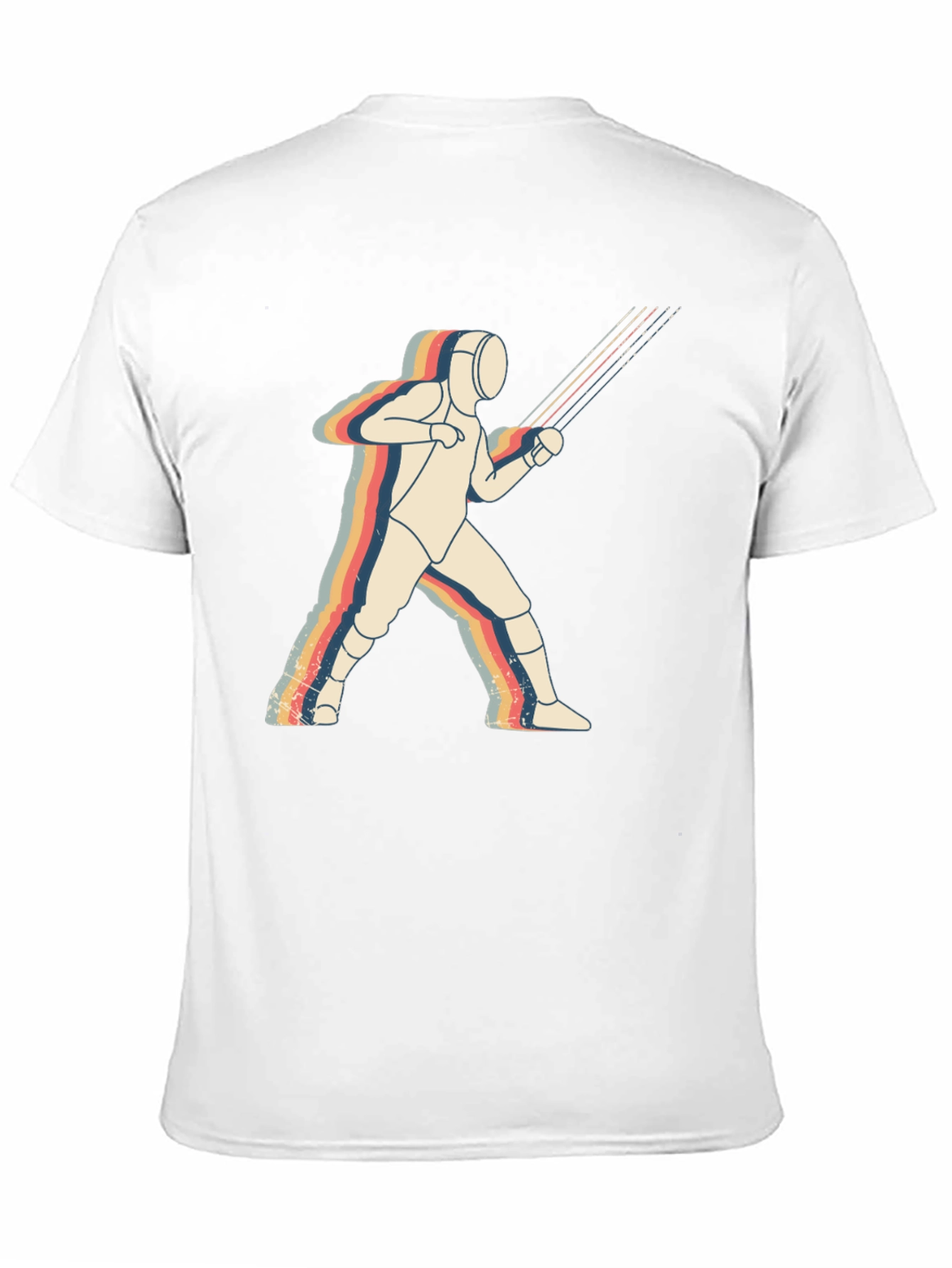 Fencing Retro Graphic T-Shirt - Black