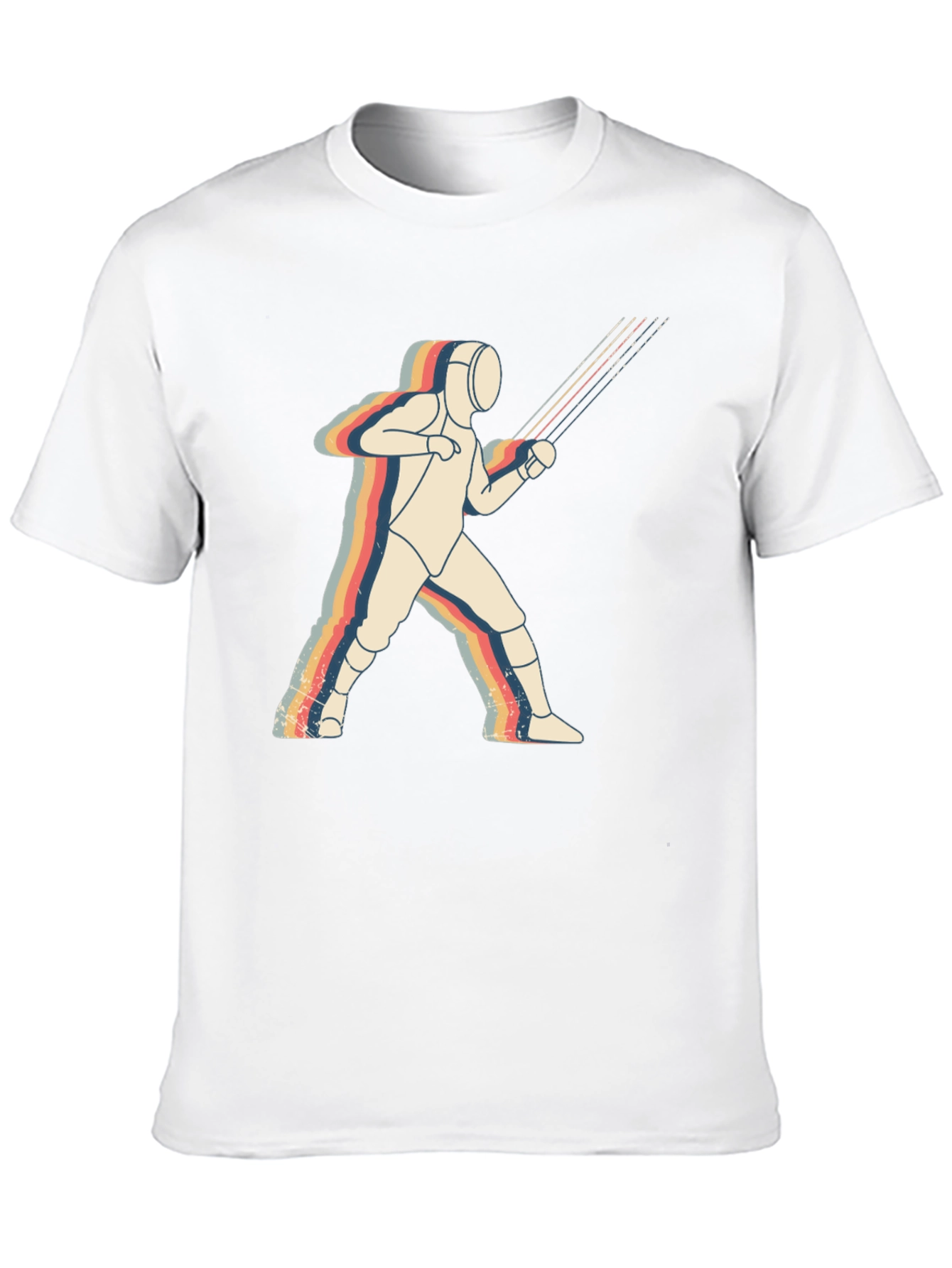 Fencing Retro Graphic T-Shirt - Black