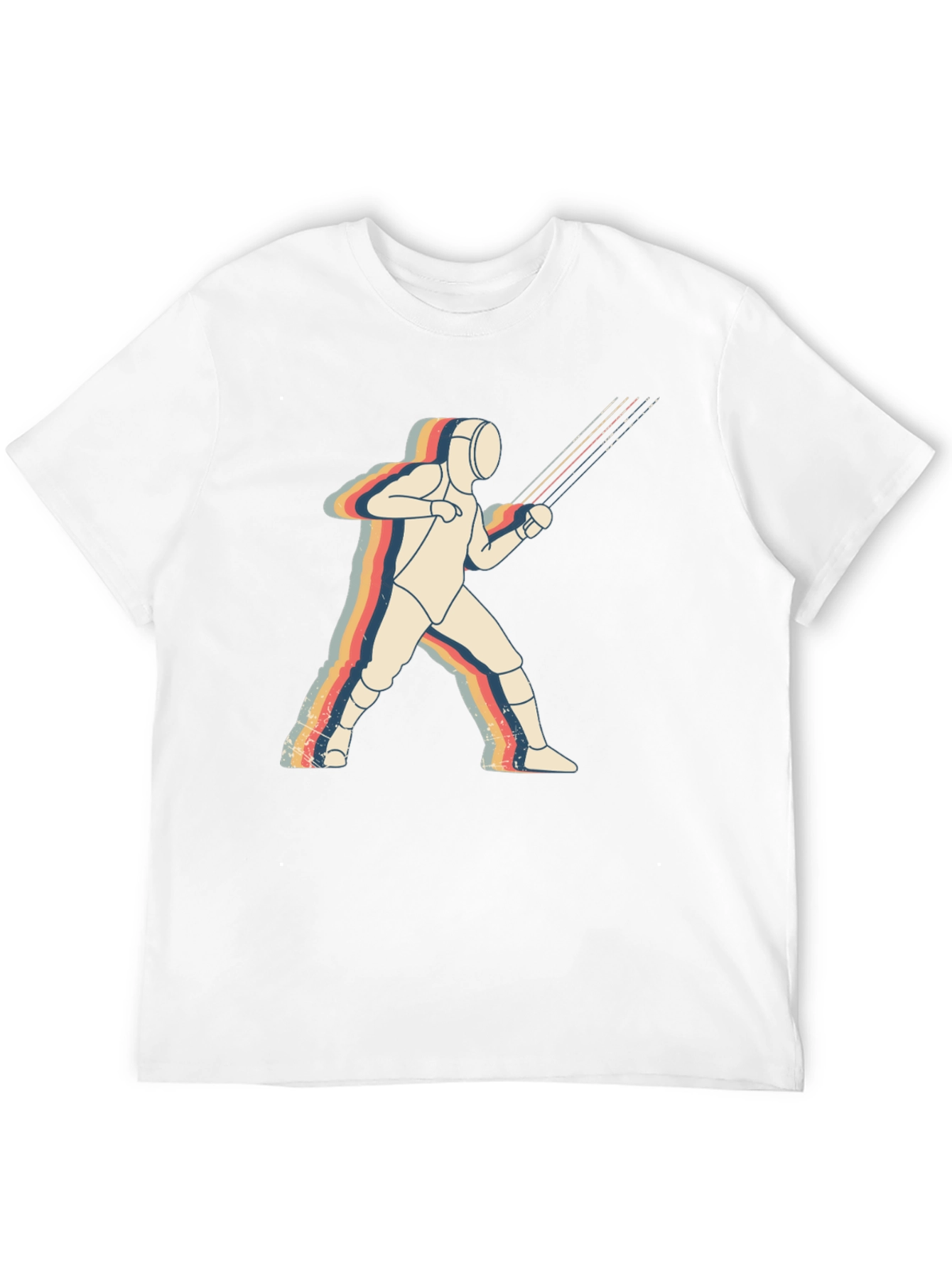 Fencing Retro Graphic T-Shirt - Black