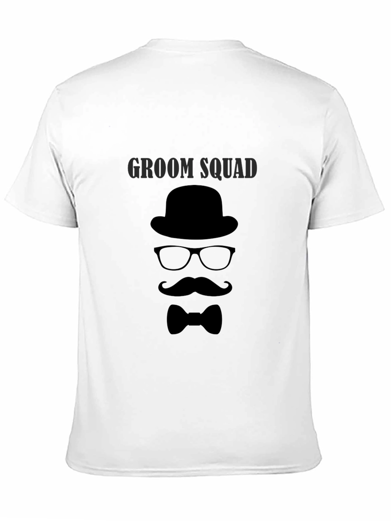 Groom Squad T-Shirt - Bowler Hat Bow Tie Design