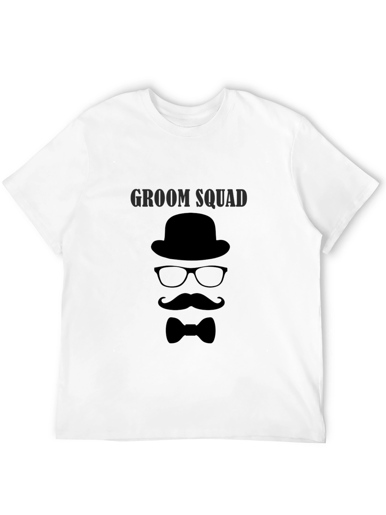 Groom Squad T-Shirt - Bowler Hat Bow Tie Design
