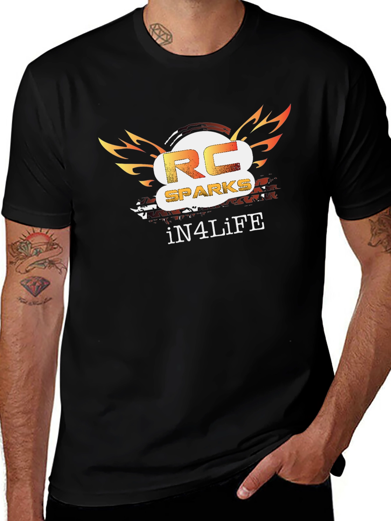 RC Sparks iN4LiFE Black Graphic Tee