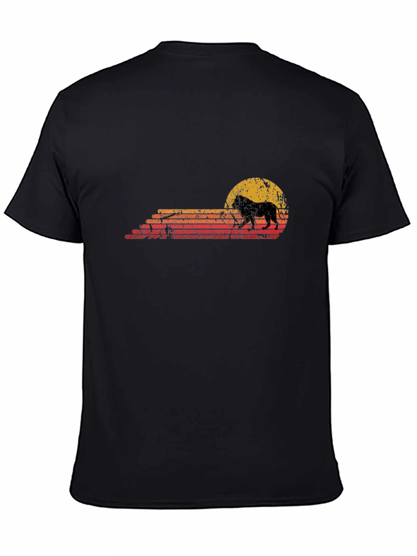 Lion Sunset Graphic Tee - Retro Style