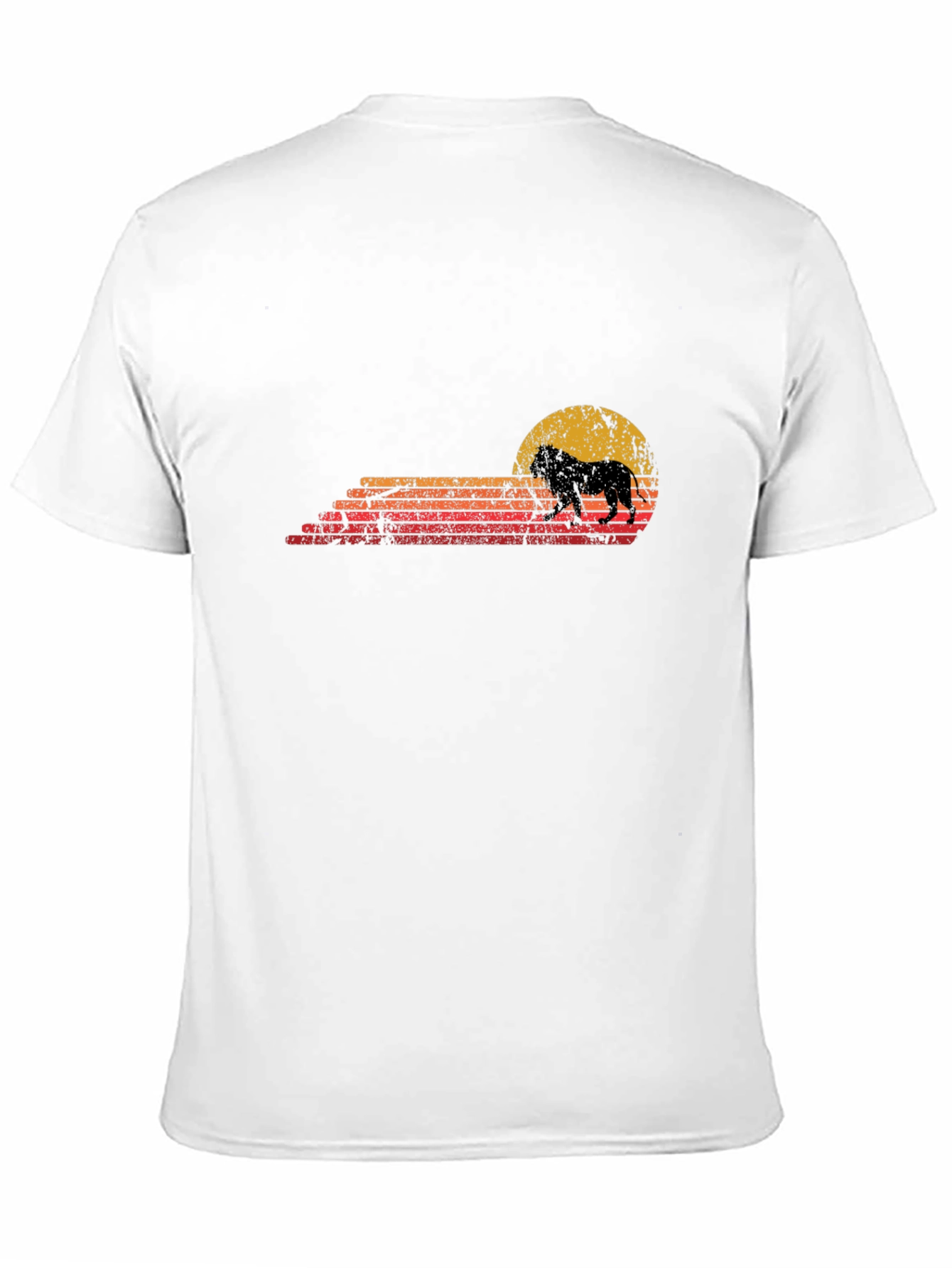 Lion Sunset Graphic Tee - Retro Style