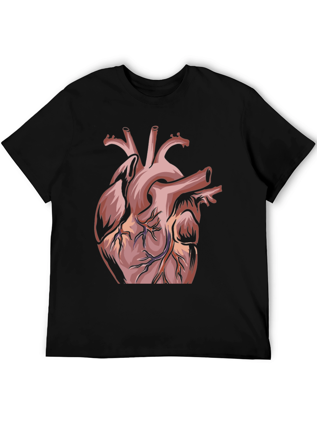 Anatomical Heart Graphic Tee - Black Cotton Blend