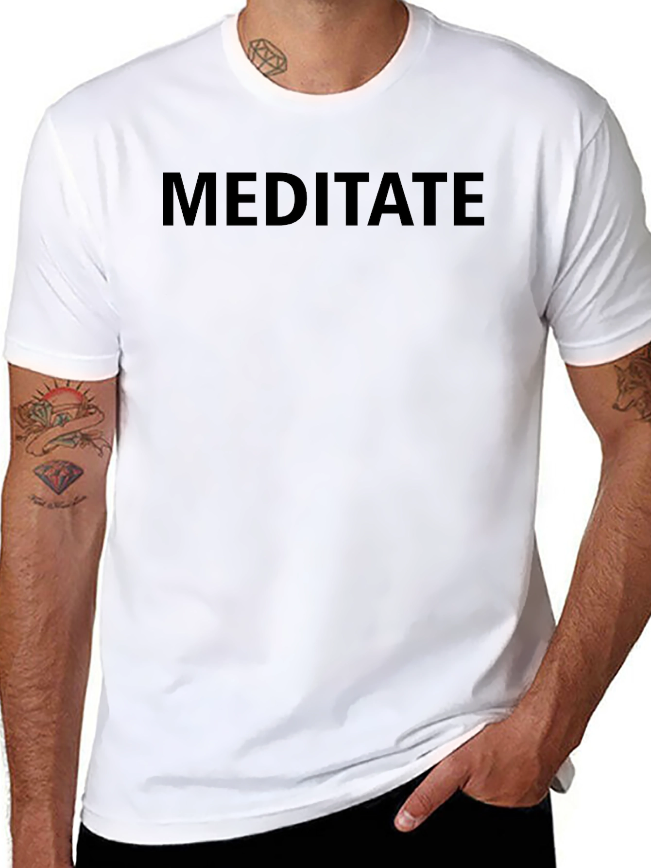 Meditate Black T-Shirt - Casual Comfort