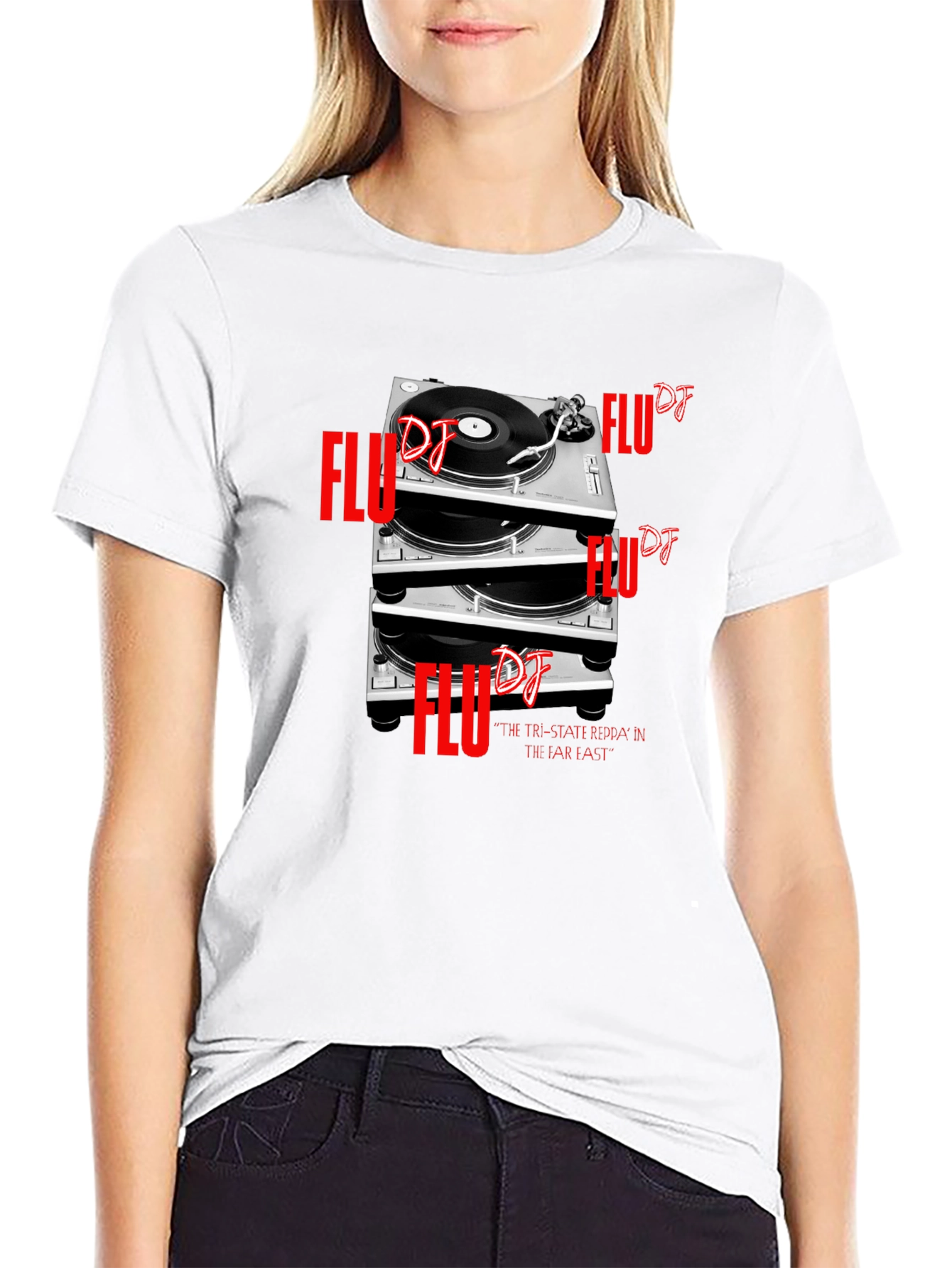Flu DJ Turntable T-Shirt - Black Graphic Tee