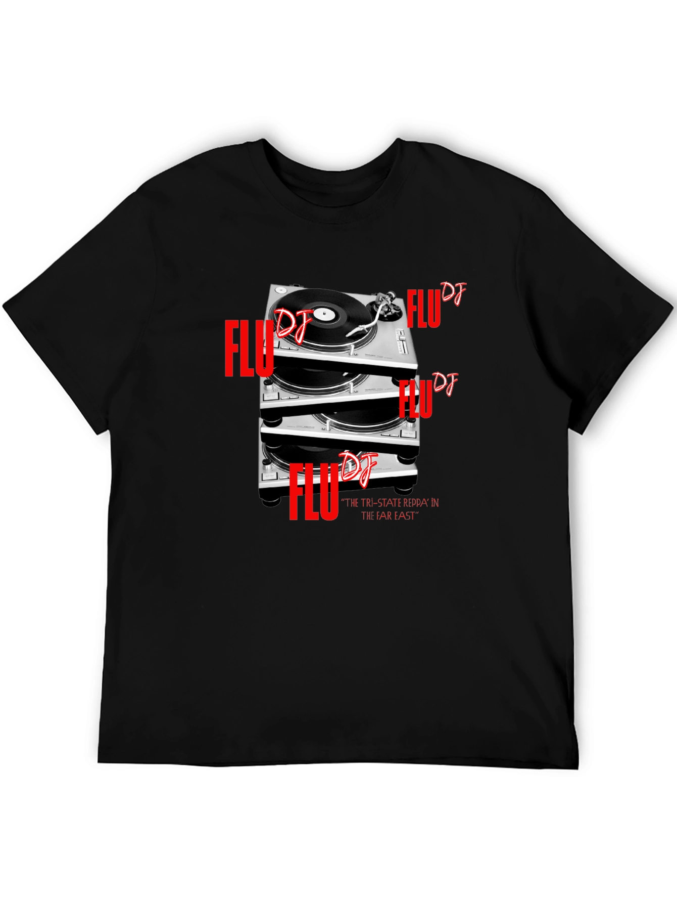 Flu DJ Turntable T-Shirt - Black Graphic Tee