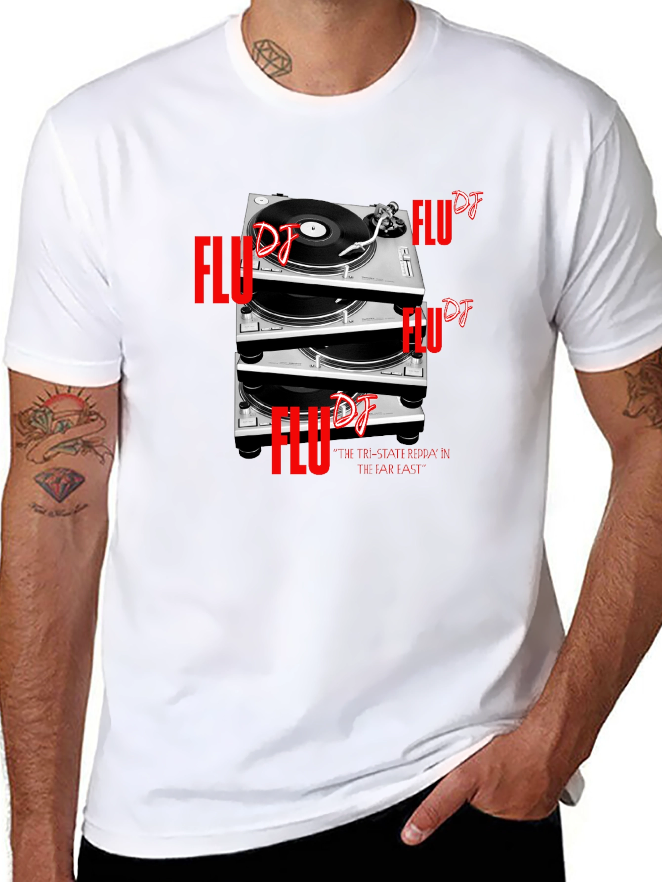 Flu DJ Turntable T-Shirt - Black Graphic Tee