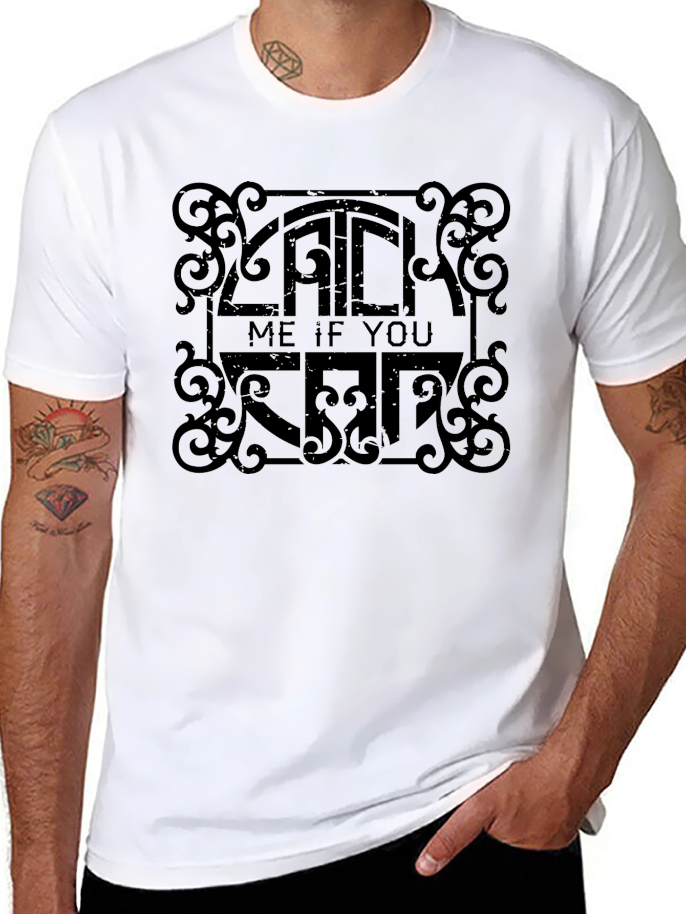 Catch Me If You Can Black Graphic Tee