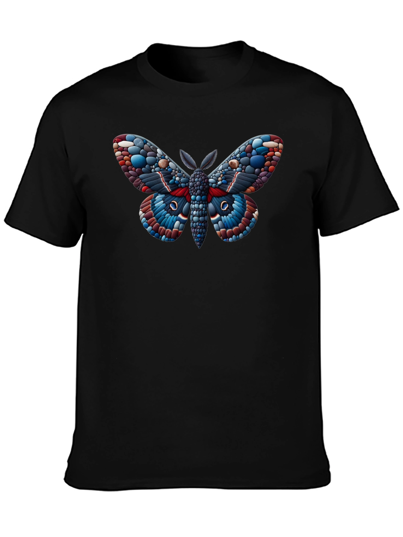 Moth Graphic Black T-Shirt - Unique Insect Design