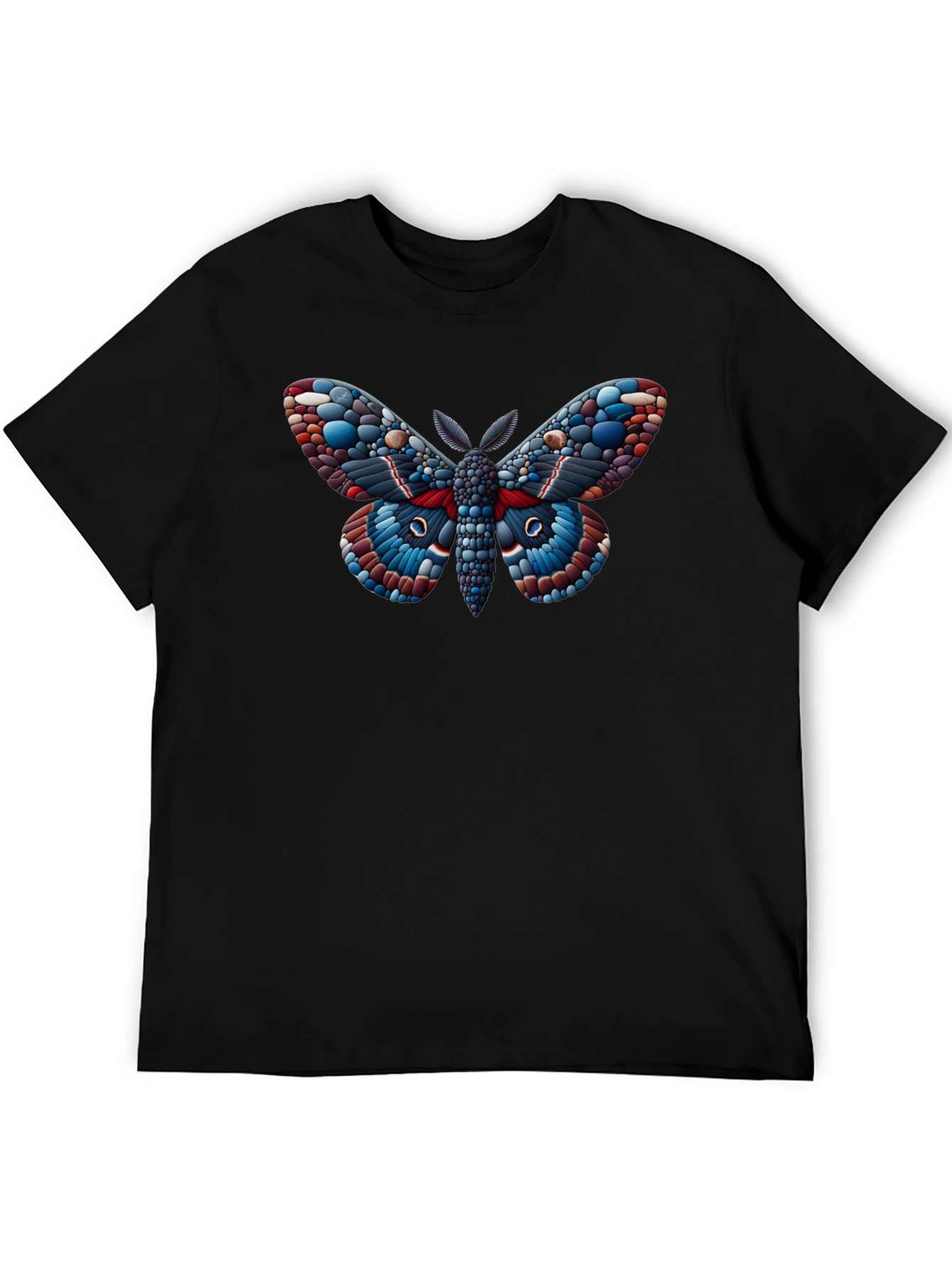 Moth Graphic Black T-Shirt - Unique Insect Design