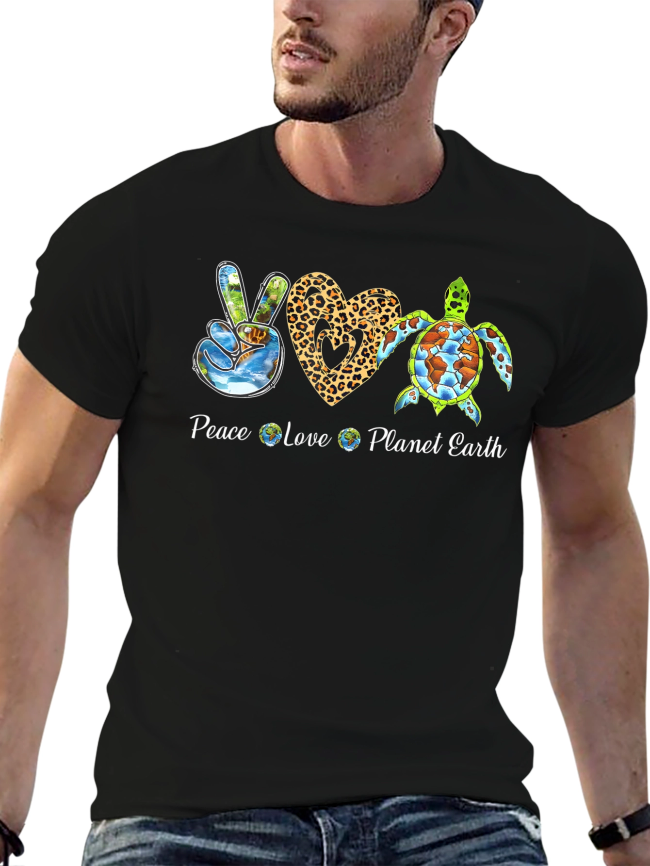 Peace Love Planet Earth Graphic Tee