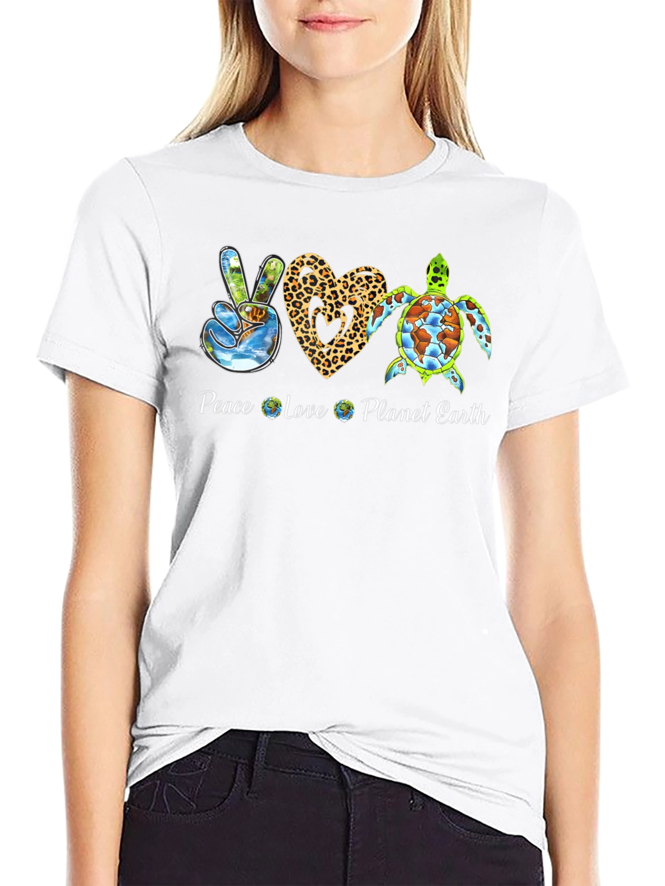 Peace Love Planet Earth Graphic Tee