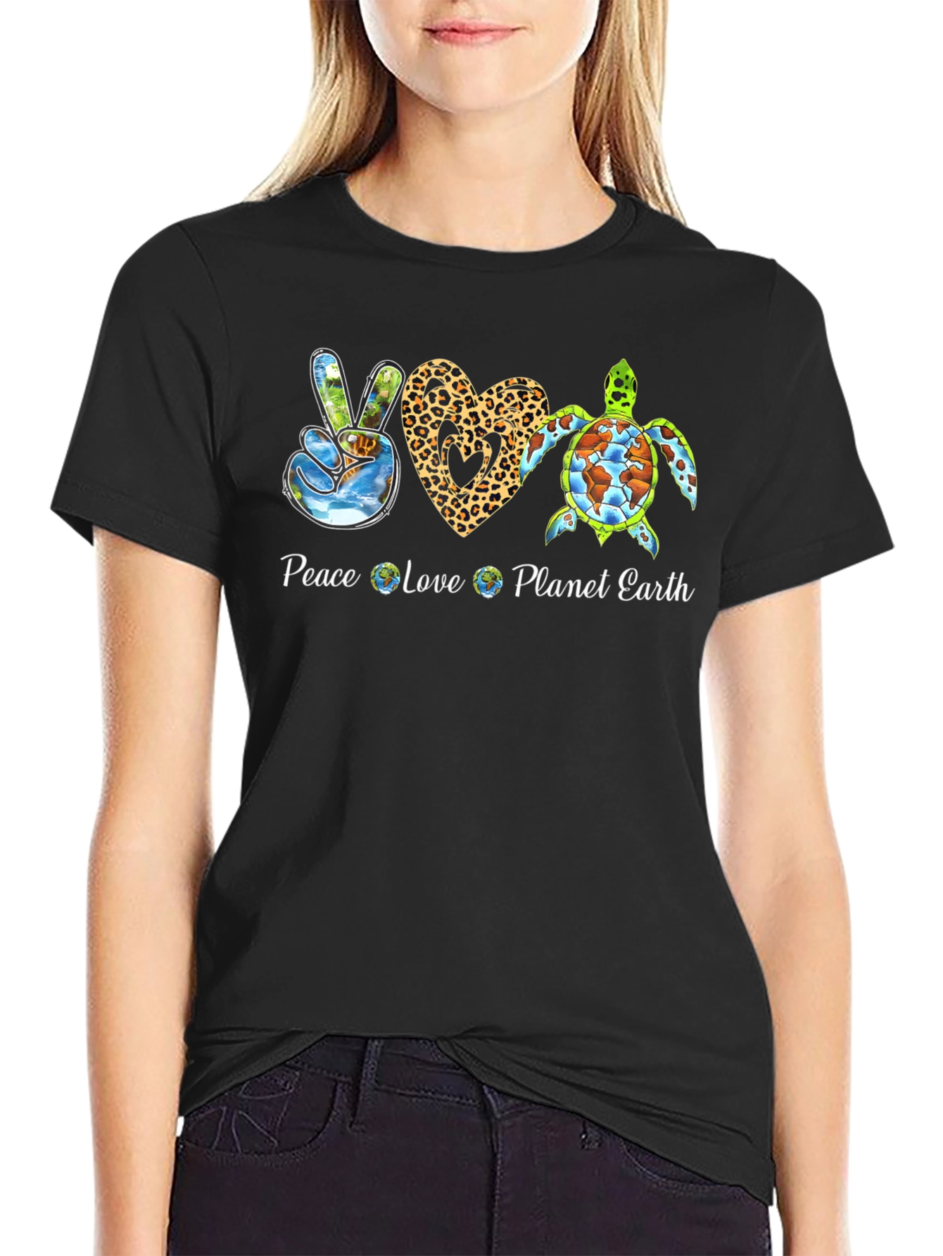 Peace Love Planet Earth Graphic Tee