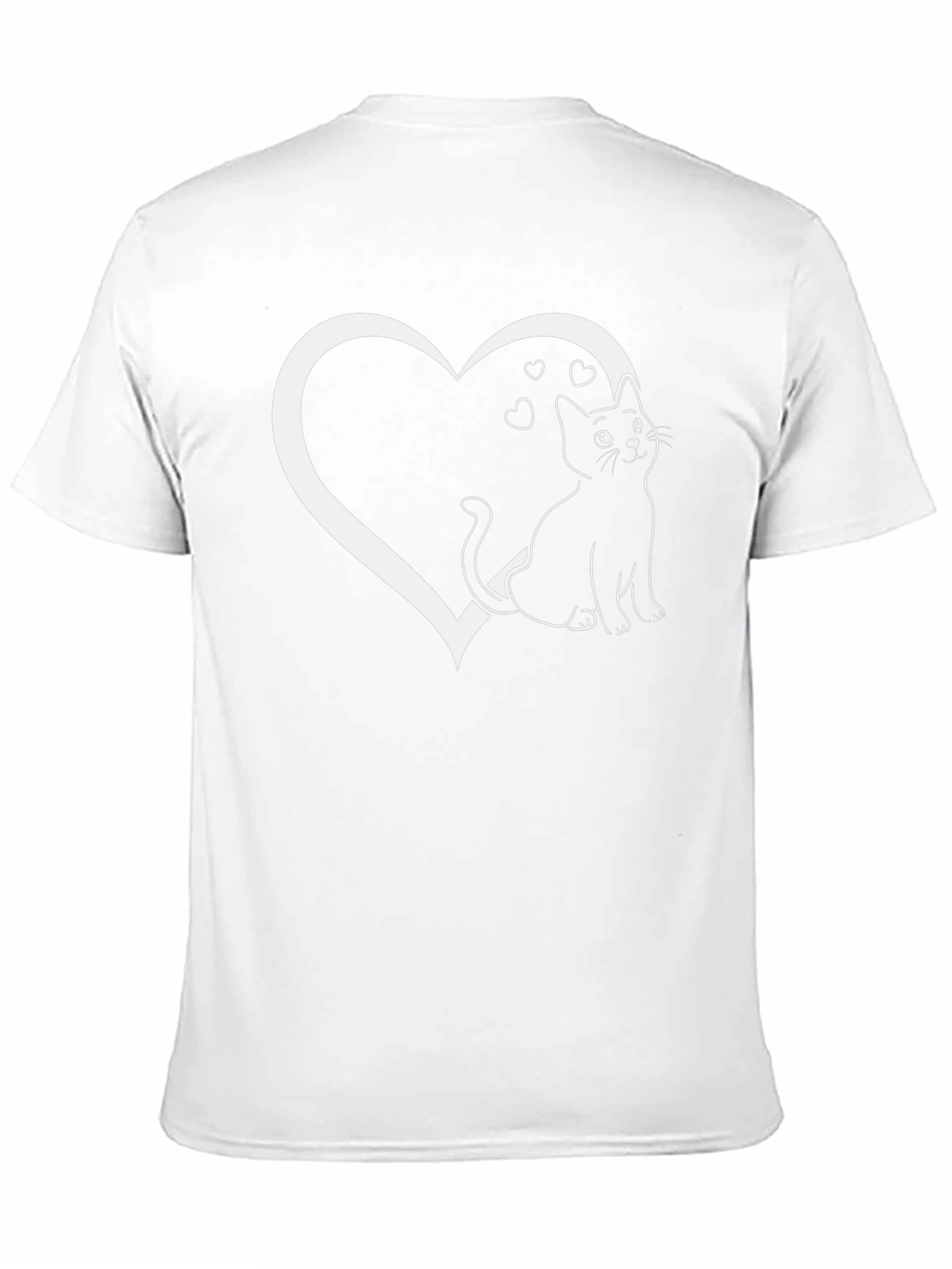 Cat Heart Graphic Tee - Black Cotton Blend T-Shirt
