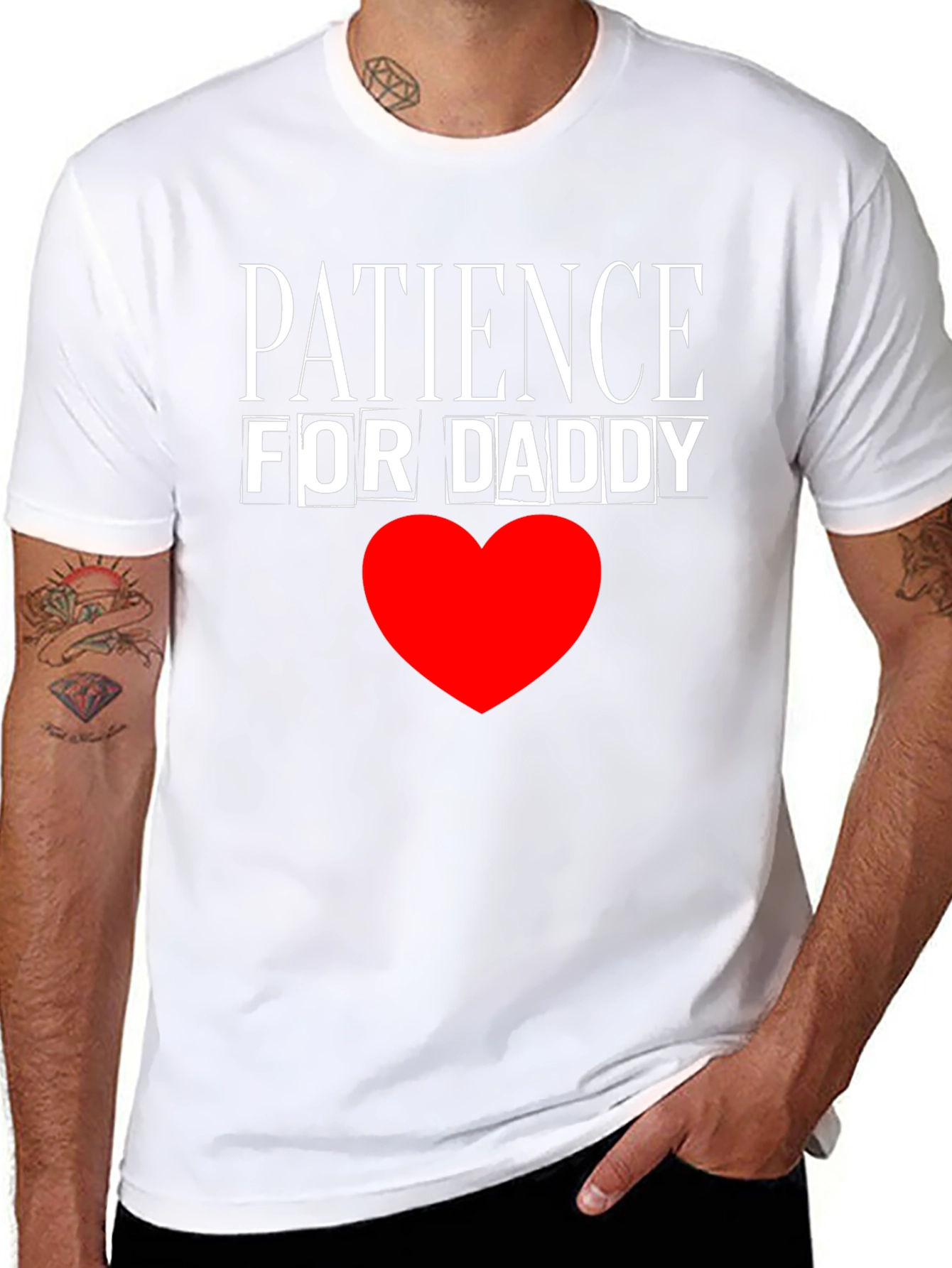 Patience for Daddy Black Cotton T-Shirt