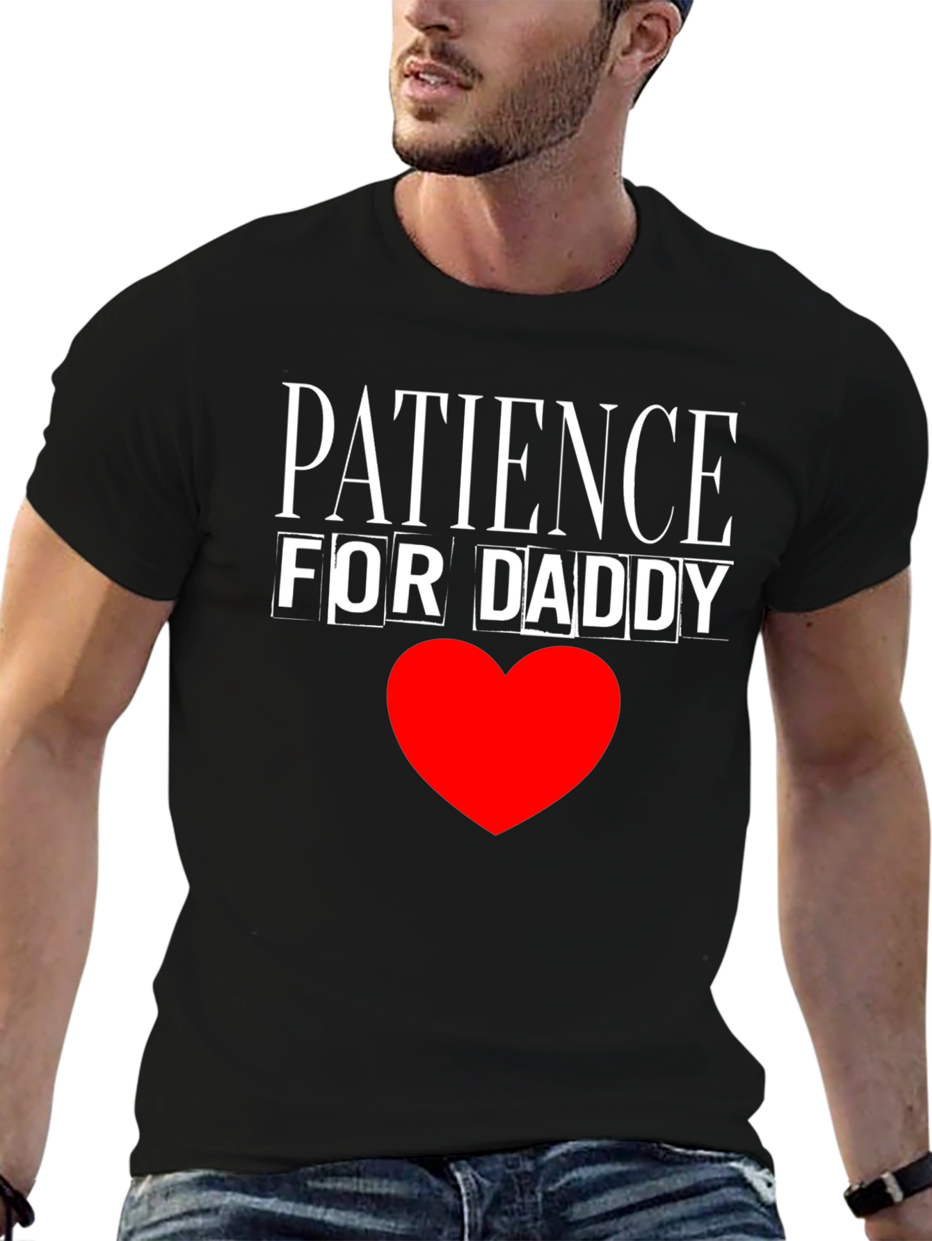 Patience for Daddy Black Cotton T-Shirt