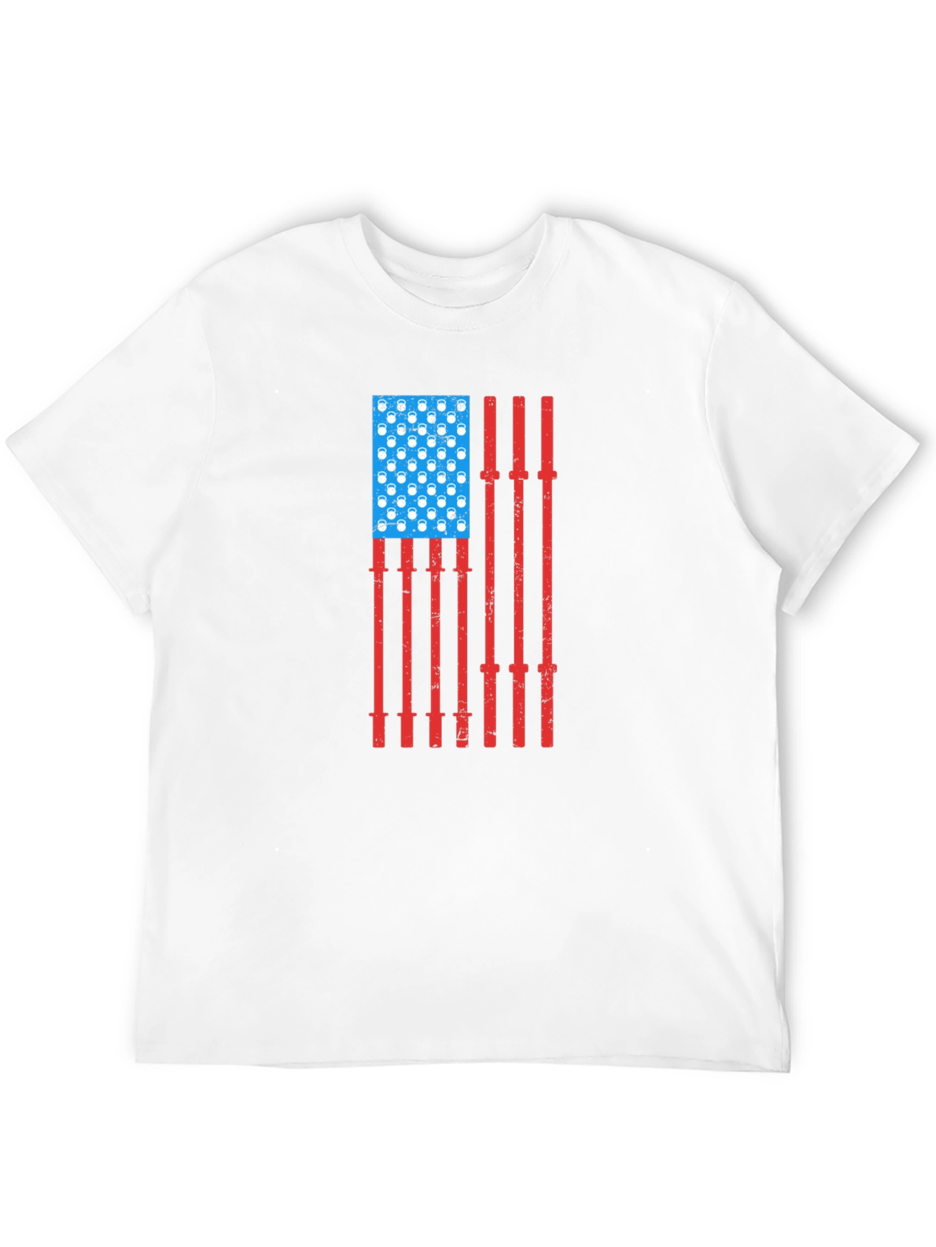 USA Flag Barbell Kettlebell Gym Shirt
